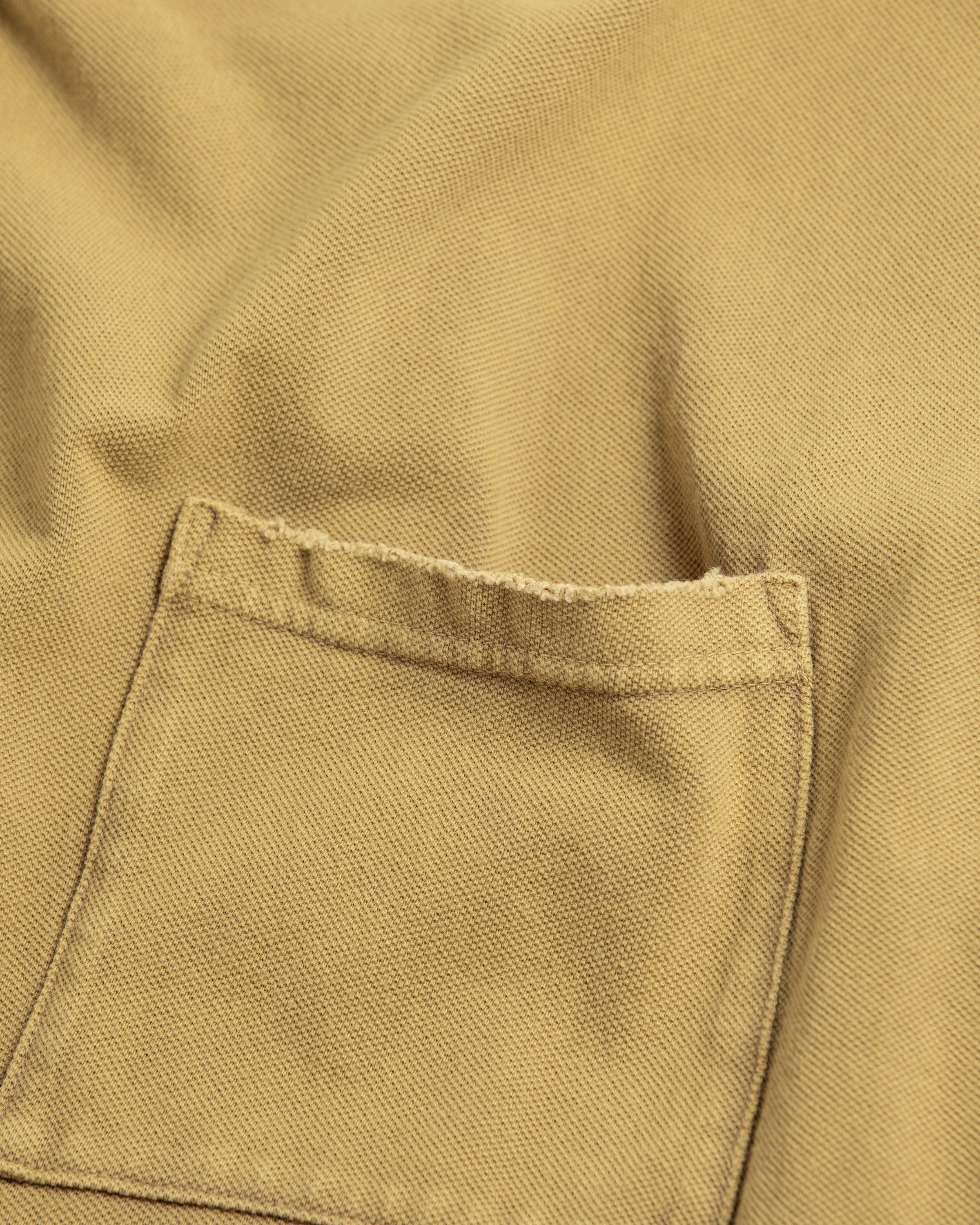 ANACHRONORM / MOSS STITCH DAMAGED POCKET L/S T-S - BROWN