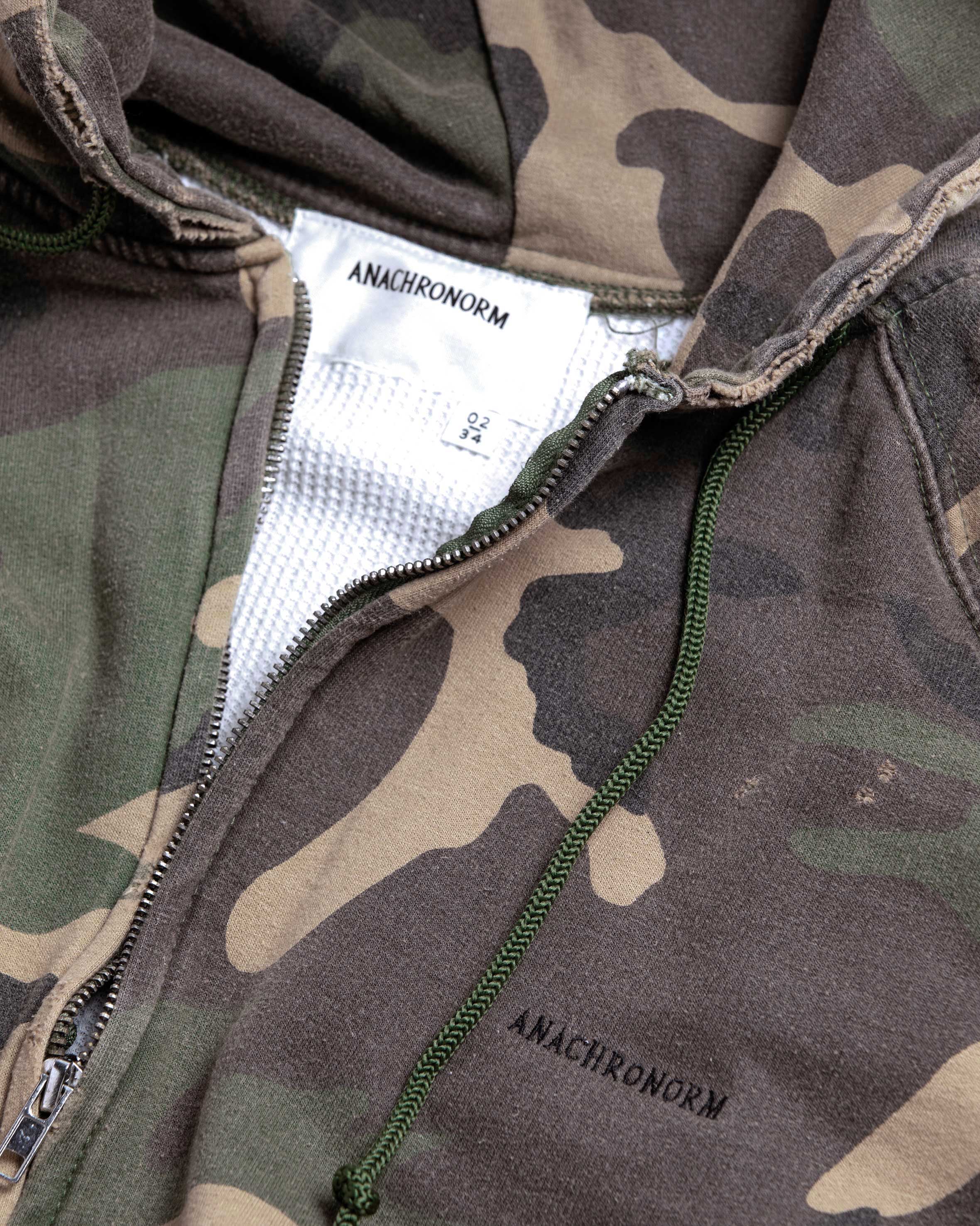 ANACHRONORM / HARD DAMAGED INNER WAFFLE SWEAT PARKA - WOODLAND