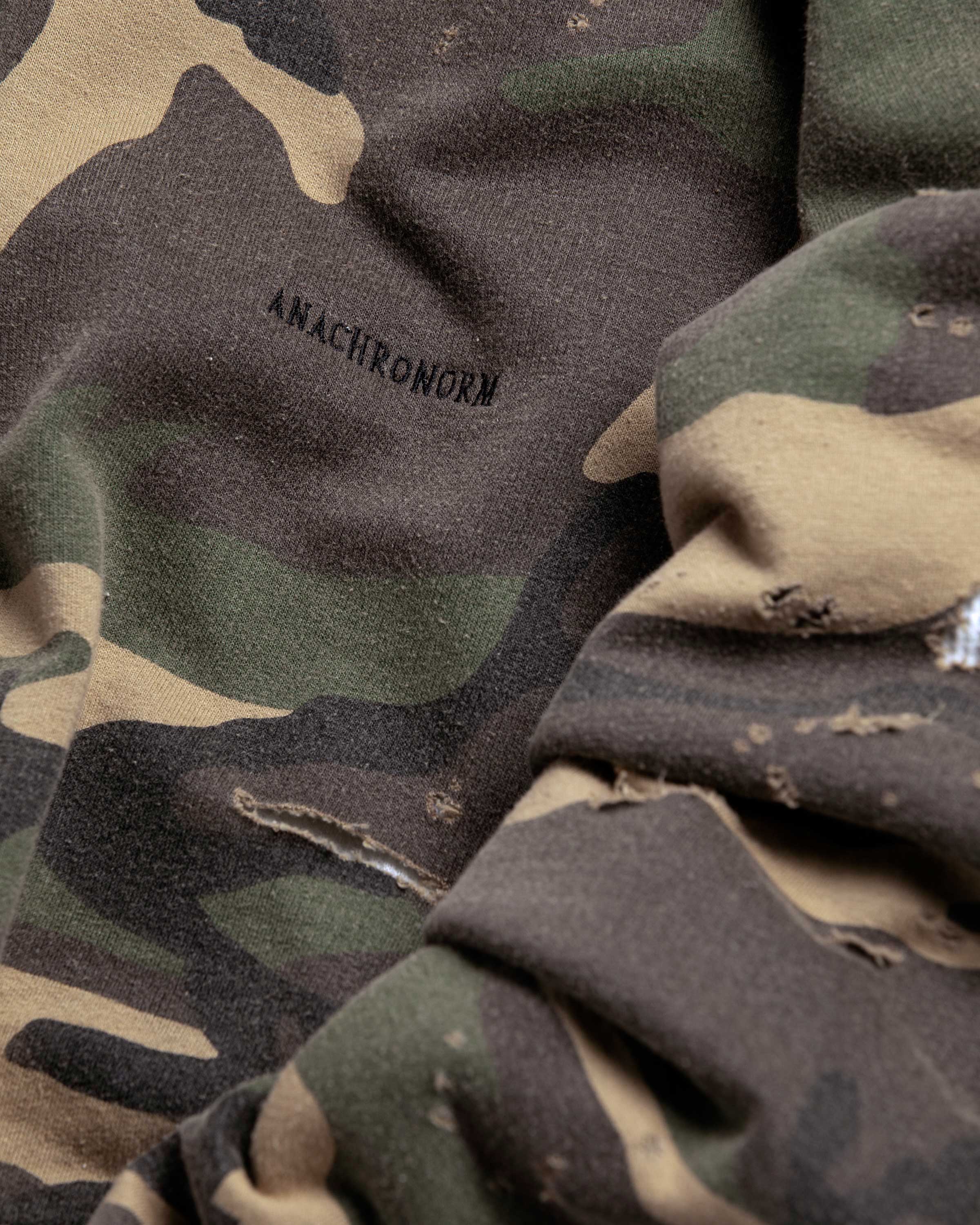 ANACHRONORM / HARD DAMAGED INNER WAFFLE SWEAT PARKA - WOODLAND