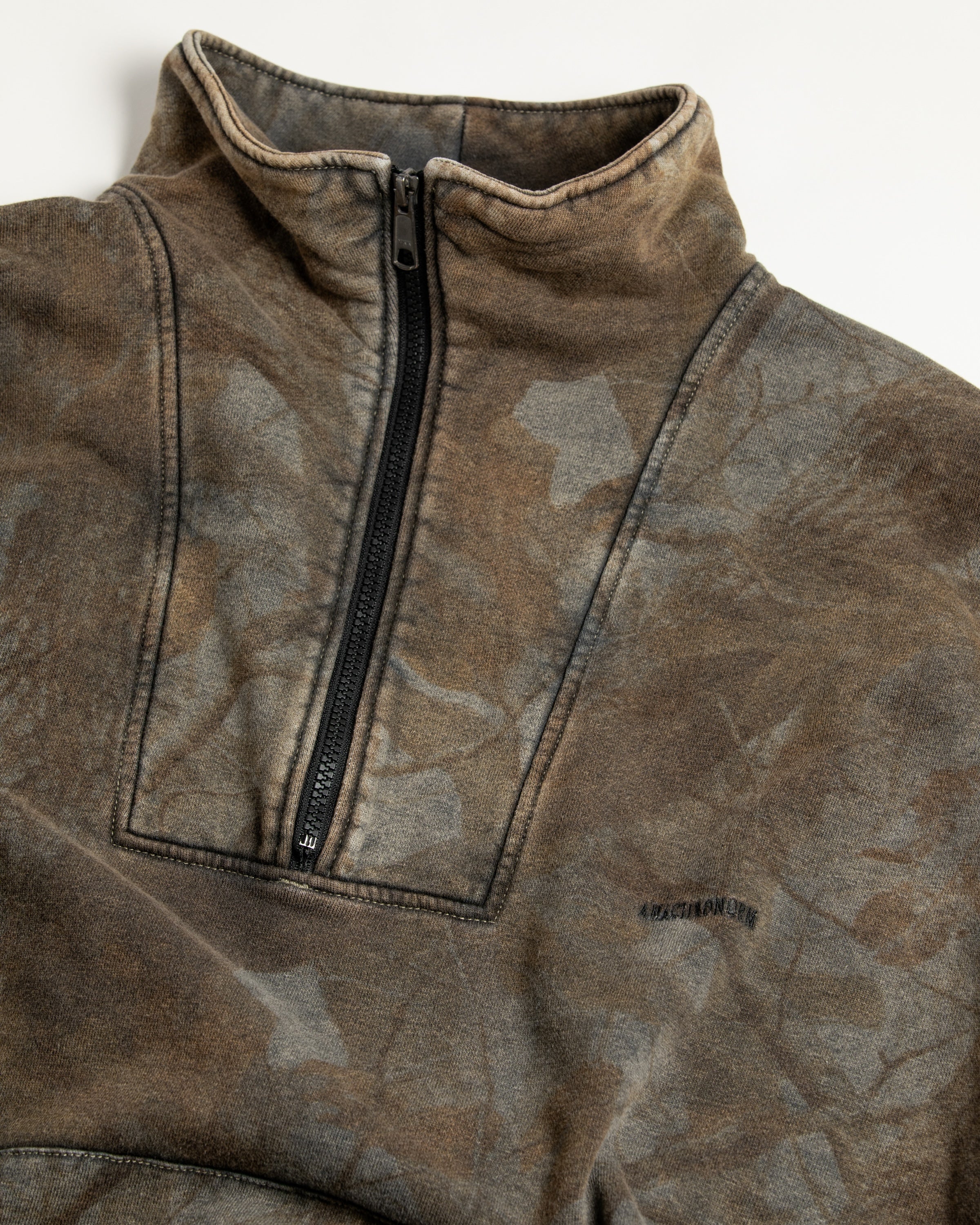 ANACHRONORM / SULFUR DYED REALTREE HALF ZIP SWEAT - SULFUR BLACK