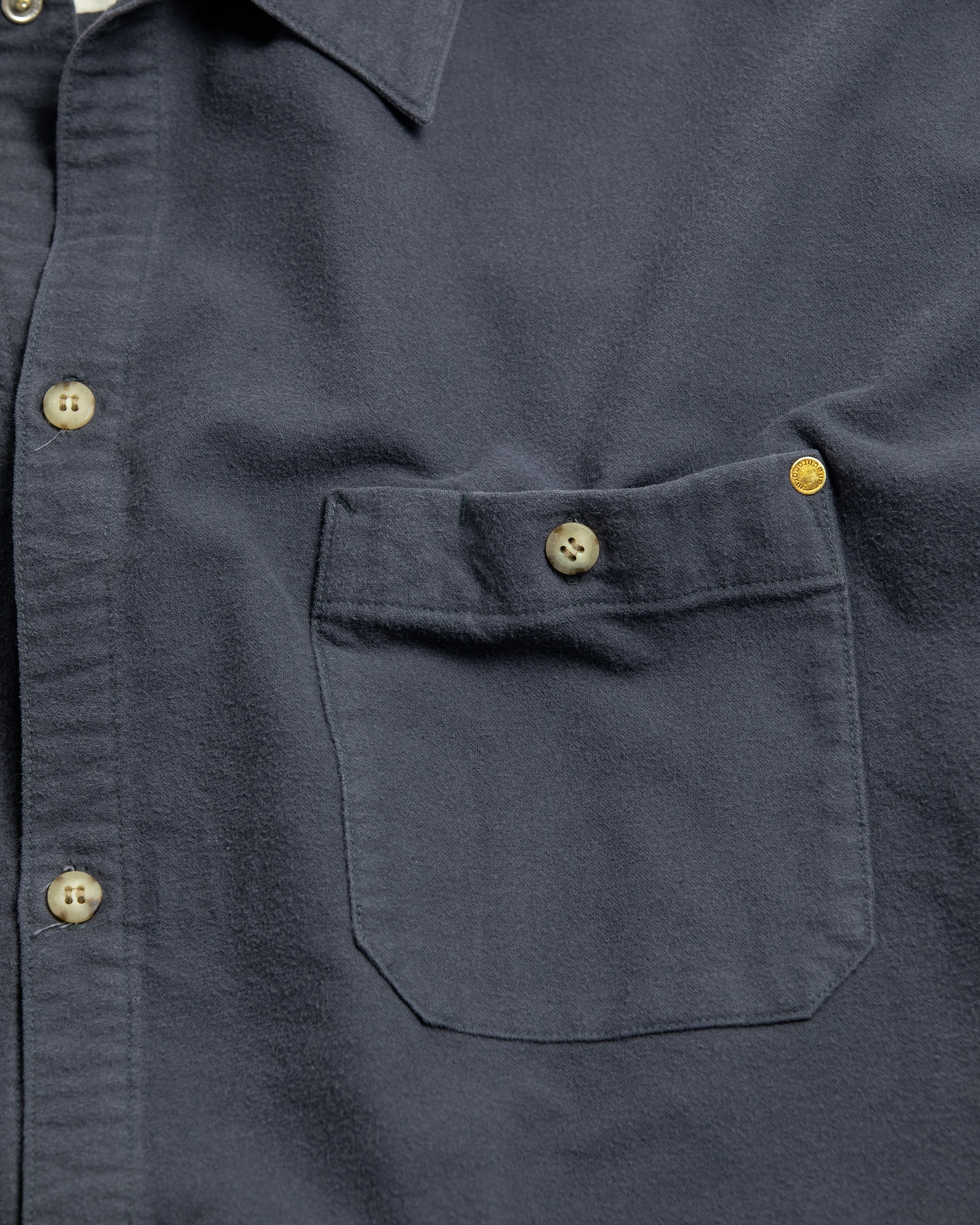 ANACHRONORM / COTTON SUEDE WIDE SHIRTS - BLUE GRAY
