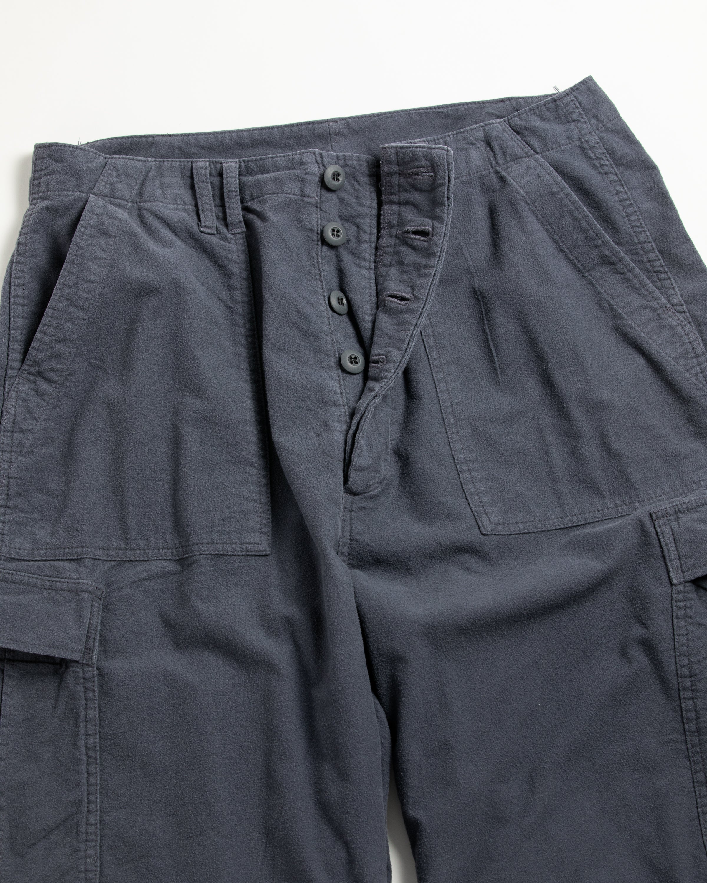 ANACHRONORM / COTTON SUEDE WIDE BAKER 6P PANTS - BLUE GRAY