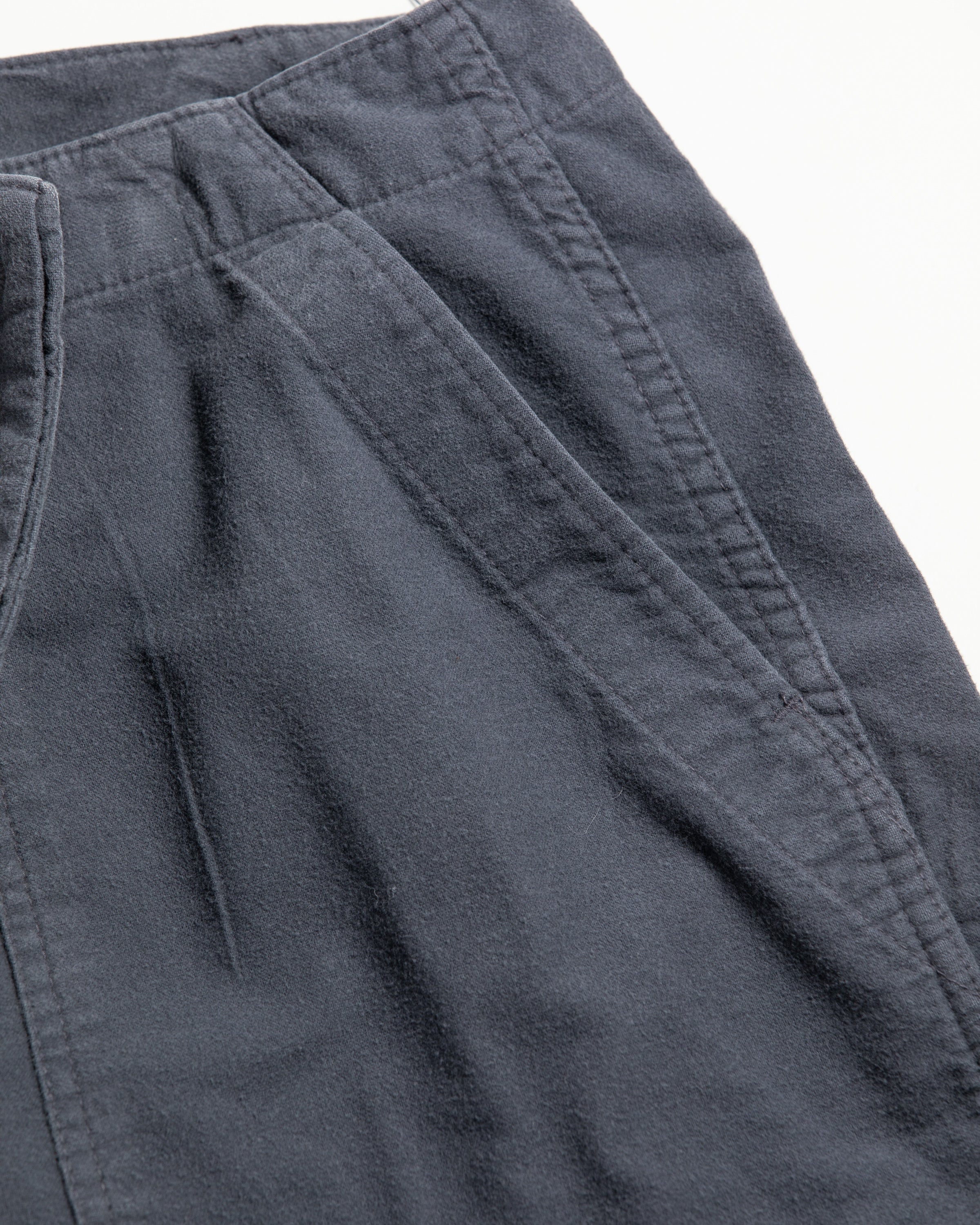 ANACHRONORM / COTTON SUEDE WIDE BAKER 6P PANTS - BLUE GRAY