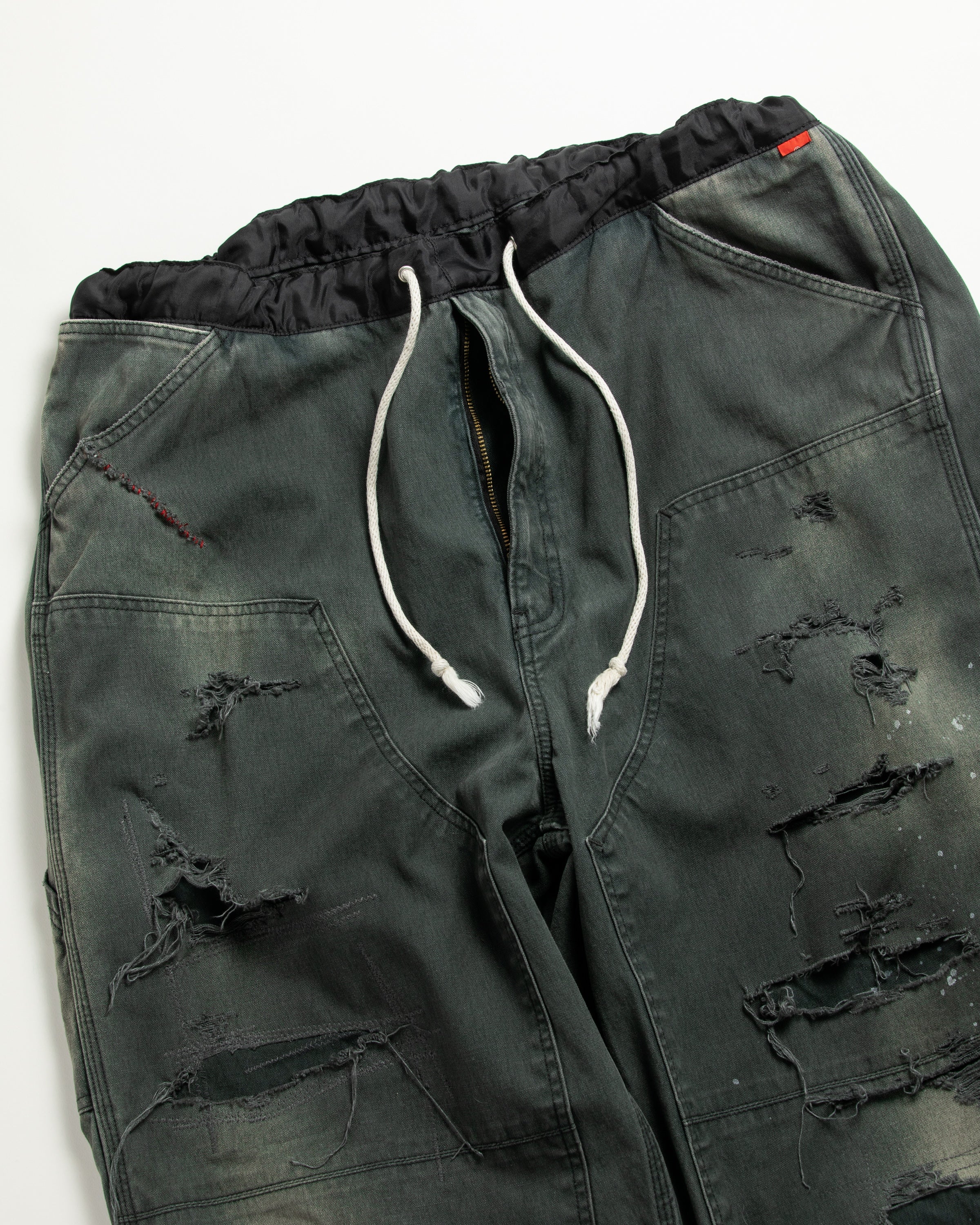 ANACHRONORM  /REMAKED DOUBLE KNEE DUCK PAINTER PANTS BLACK