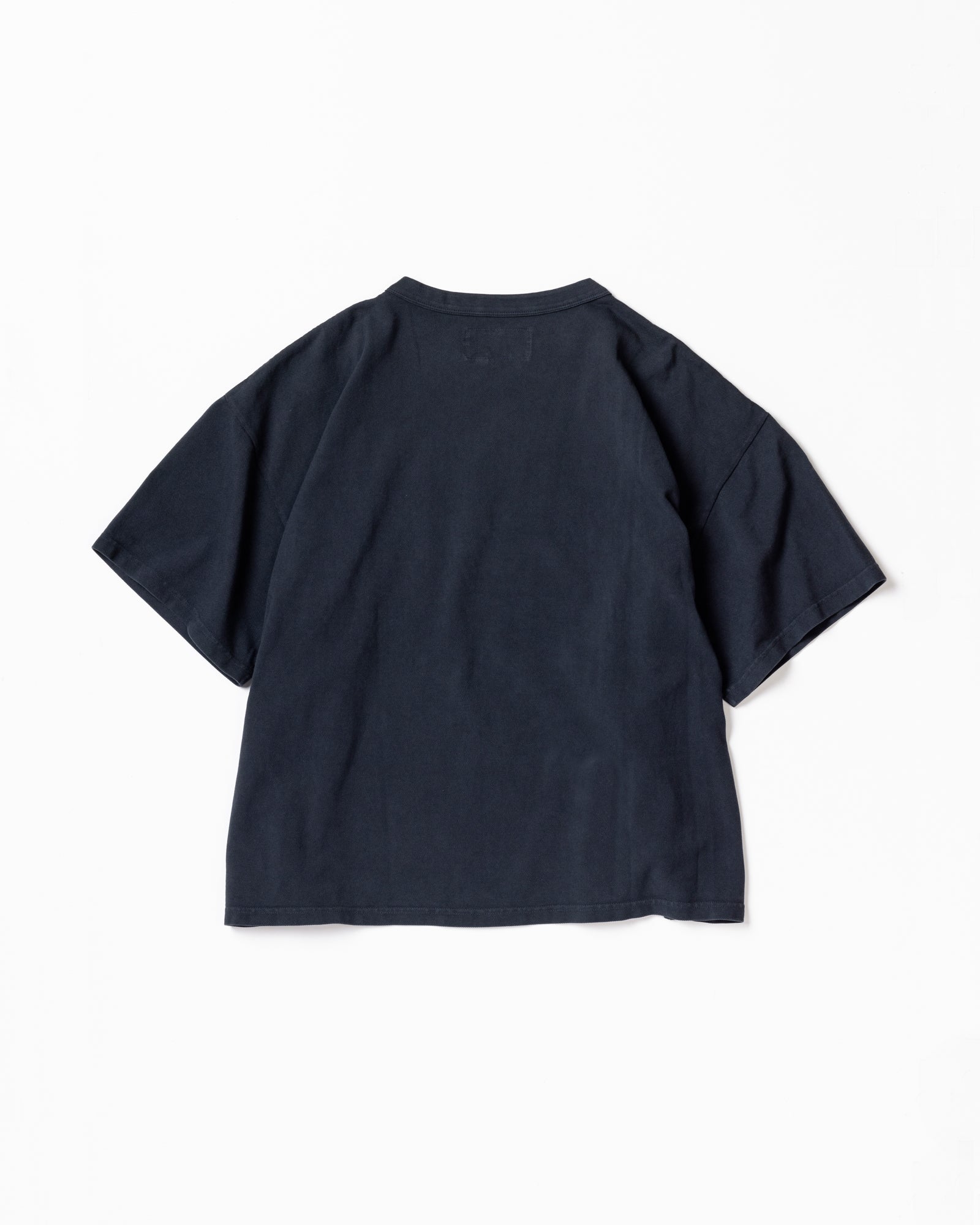 ANACHRONORM / MOSS STITCH DAMAGED POCKET S/S T-S - BLACK