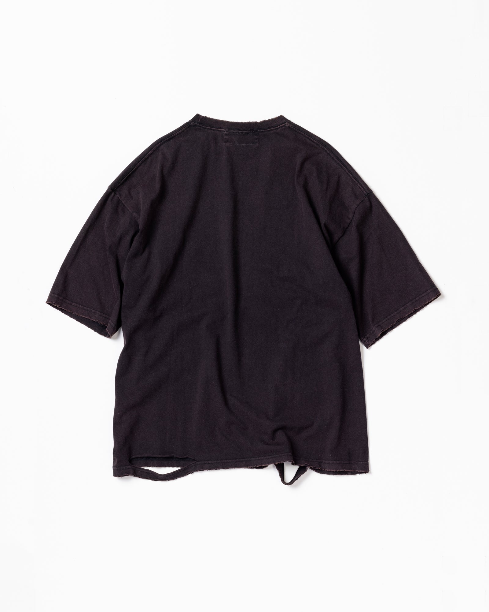 ANACHRONORM / EMBROIDERY DAMAGED S/S T-S - BLACK
