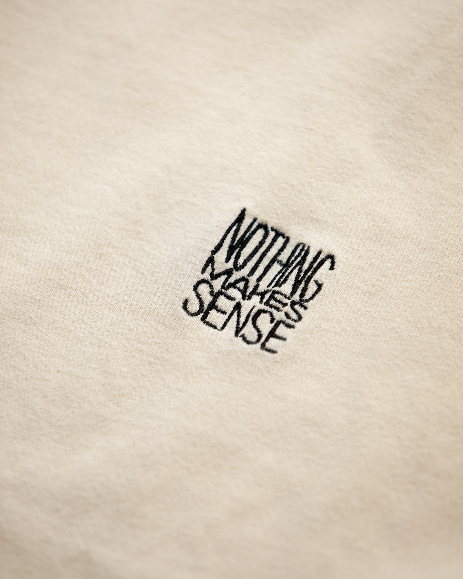 ANACHRONORM / EMBROIDERY DAMAGED L/S T-S - BEIGE