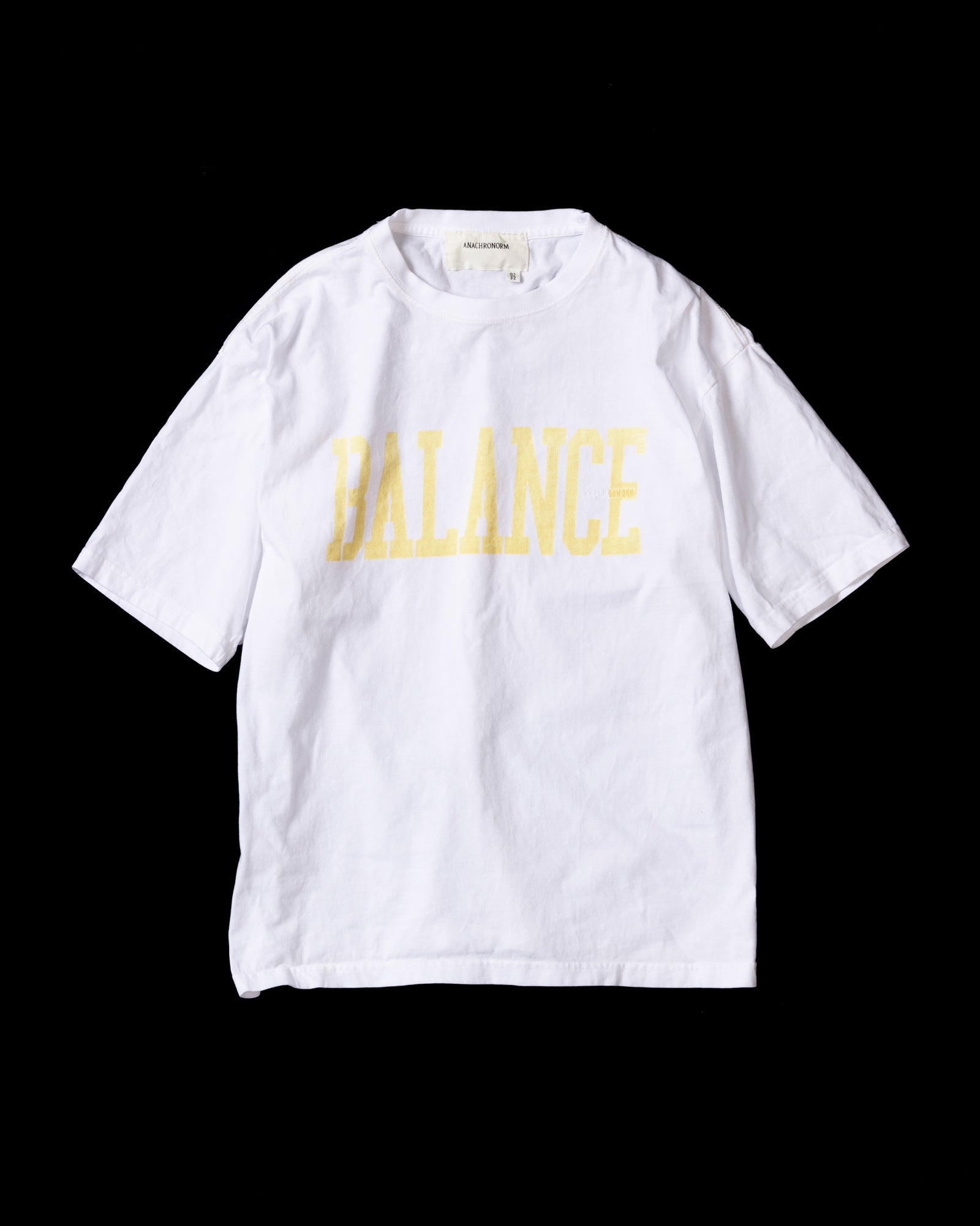 ANACHRONORM / BALANCE COLLEGE PRONTED S/S T-S - YELLOW PRINT