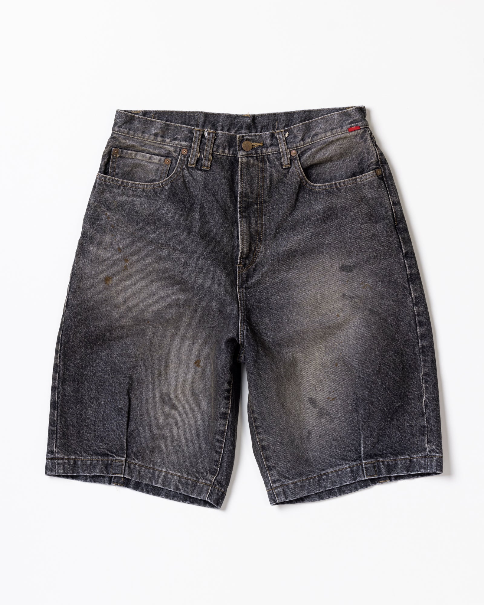 ANACHRONORM / 80's 5POCKET DENIM HEM TUCK SHORTS - BLACK