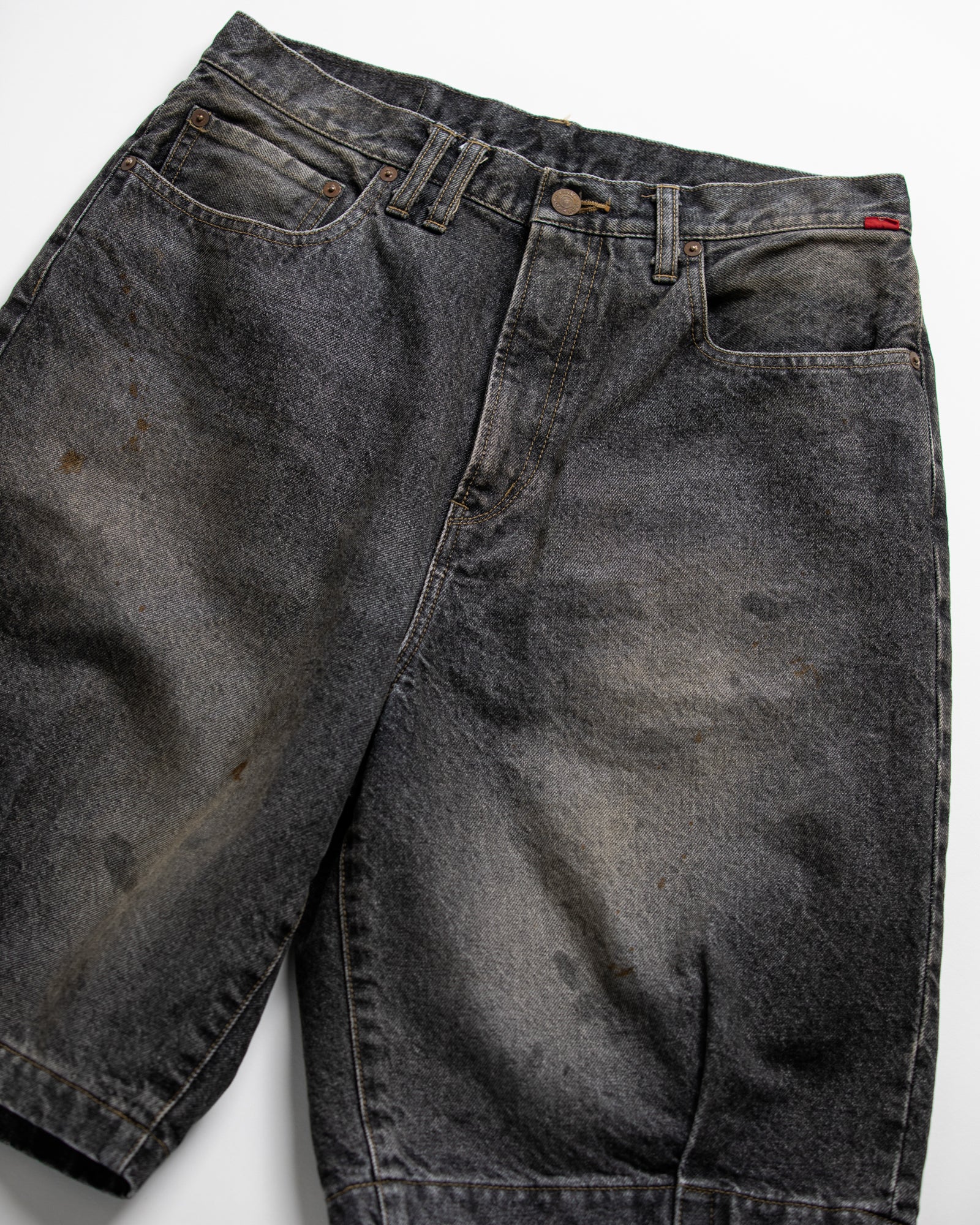 ANACHRONORM / 80's 5POCKET DENIM HEM TUCK SHORTS - BLACK