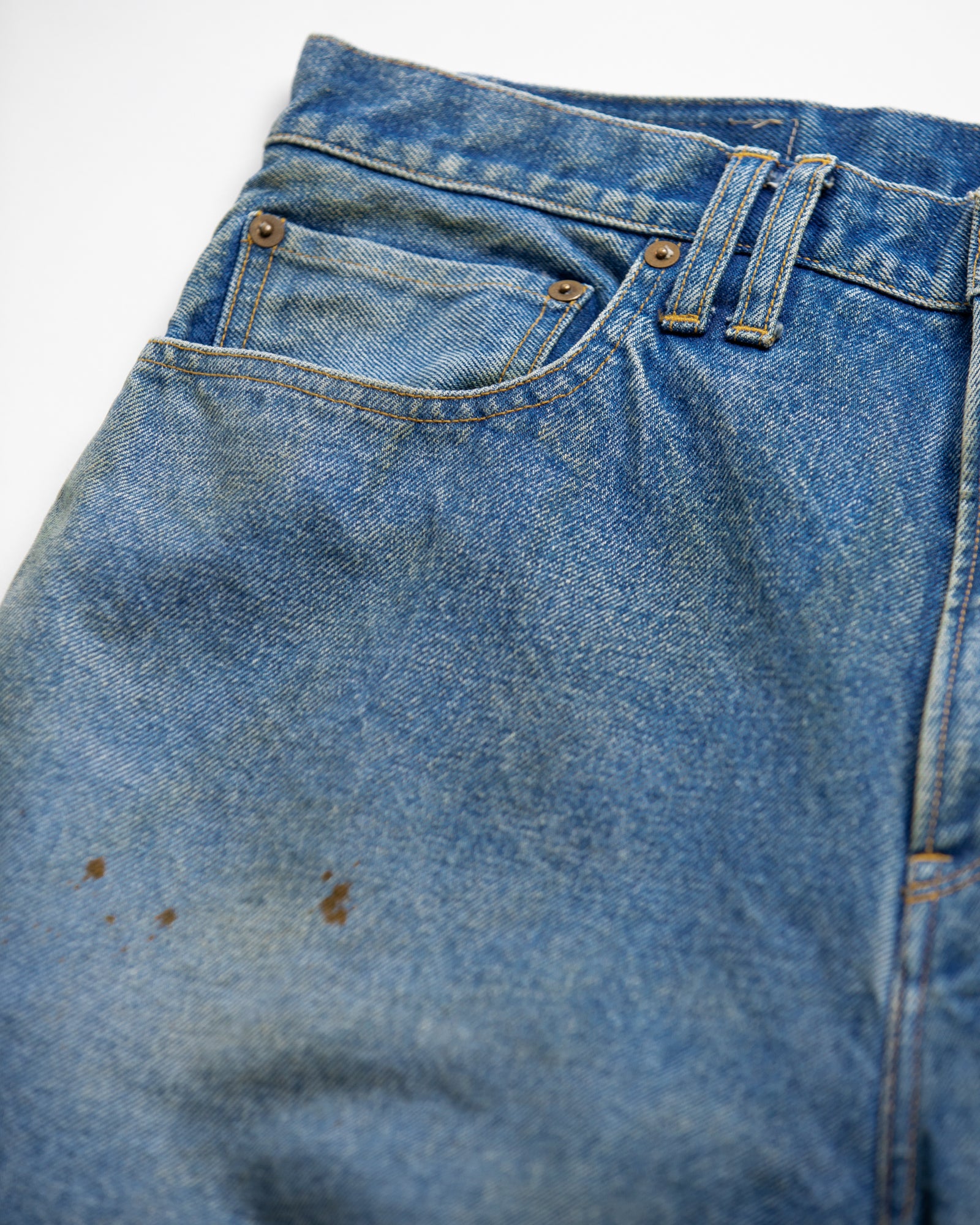 ANACHRONORM / 80's 5POCKET DENIM HEM TUCK SHORTS - INDIGO