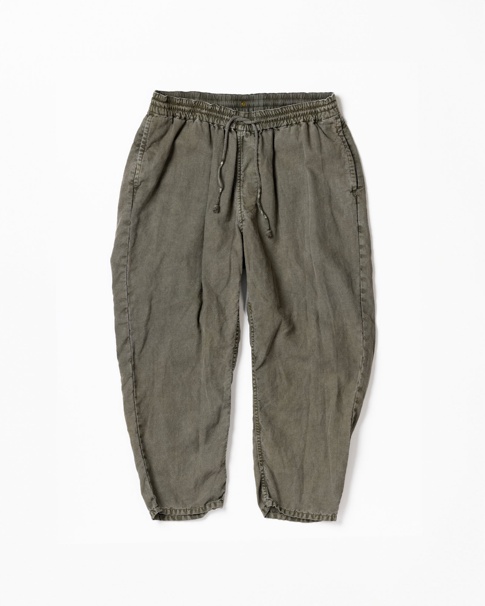 ANACHRONORM / PIGMENT DYED LINEN TAPERED EASY PANTS - OLIVE