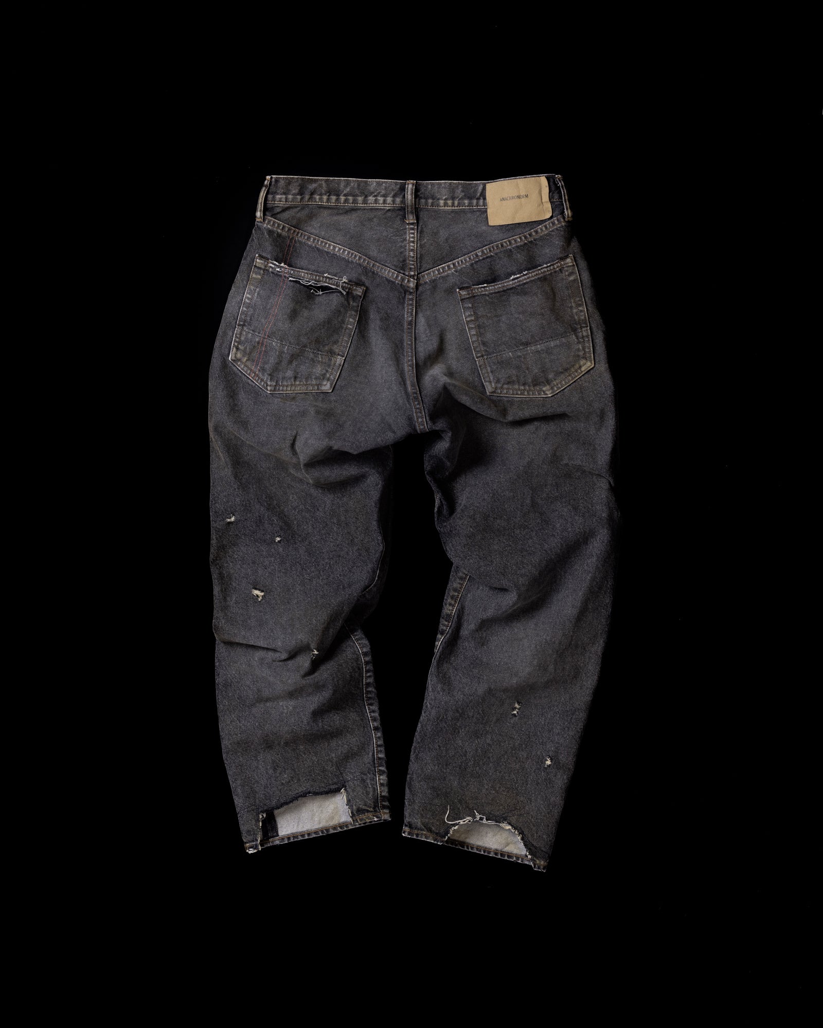 ANACHRONORM / REGULAR TAPERED REMAKED 5P DENIM PANTS - BLACK(REMAKE)