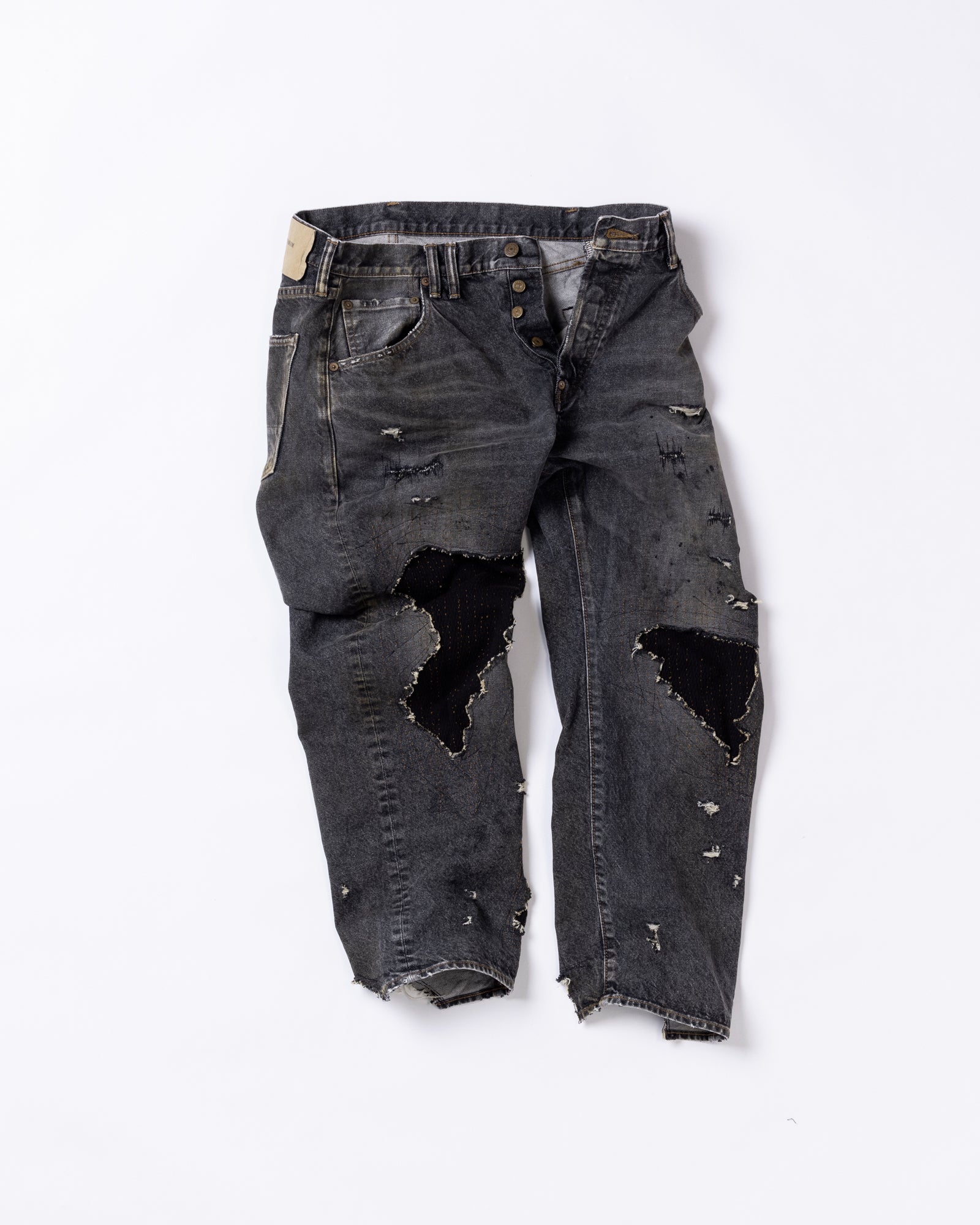 ANACHRONORM / REGULAR TAPERED REMAKED 5P DENIM PANTS - BLACK(REMAKE)