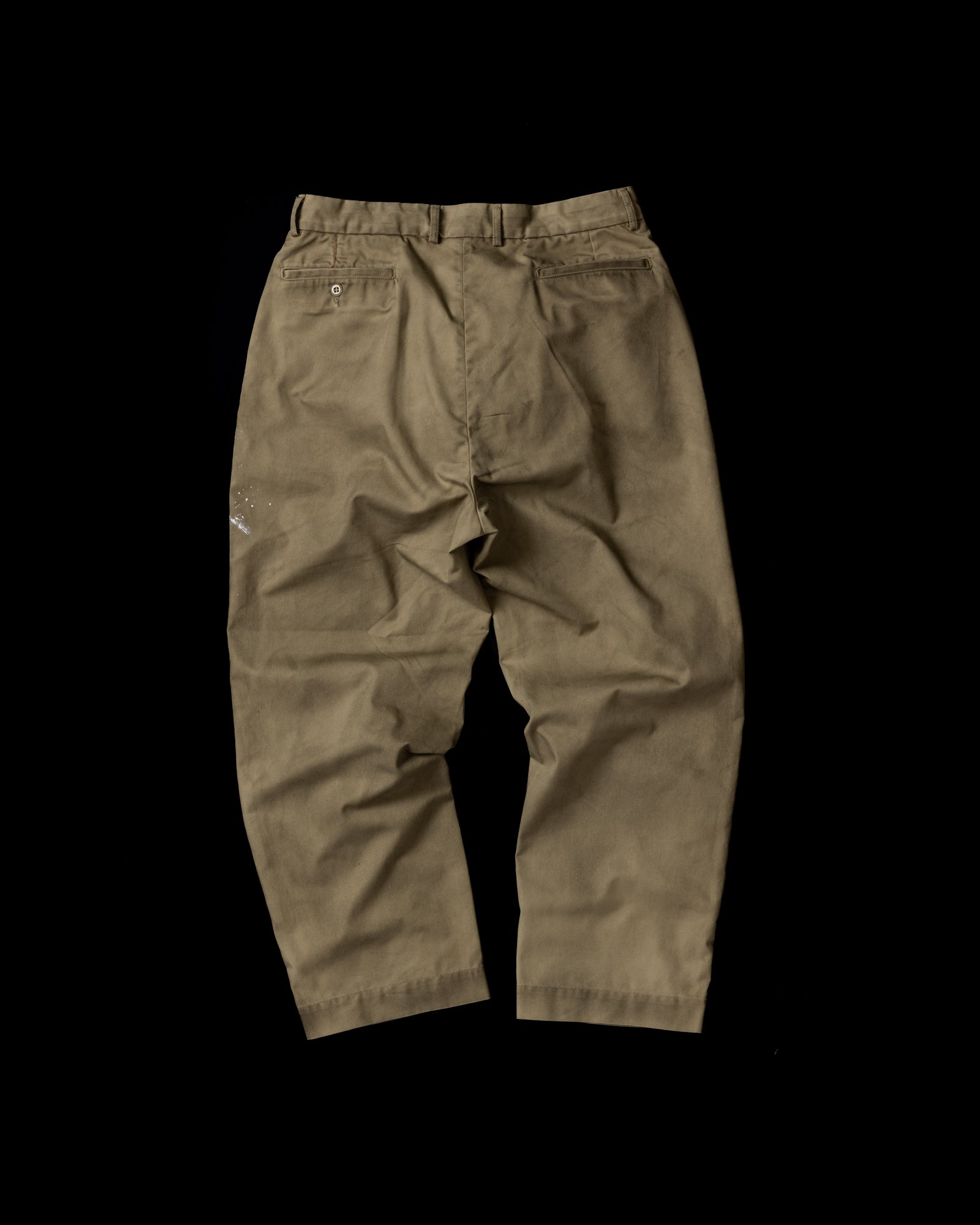 ANACHRONORM / PAINTED NO TUCK WIDE CHINO TROUSERS - BEIGE