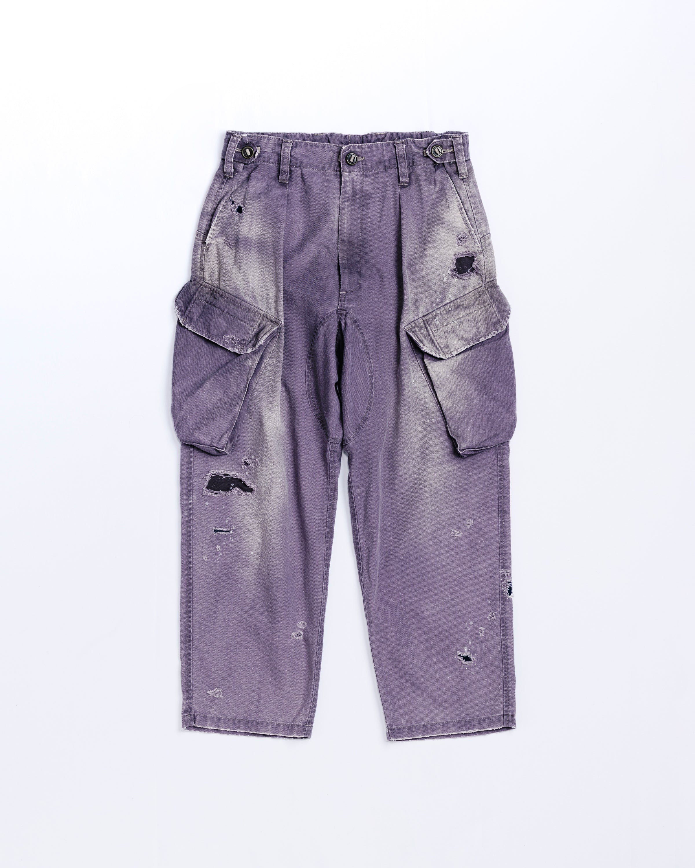 Remaked ANACHRONORM / REMAKED HERRINGBONE COMBAT CARGO TROUSERS - CHARCOAL ...