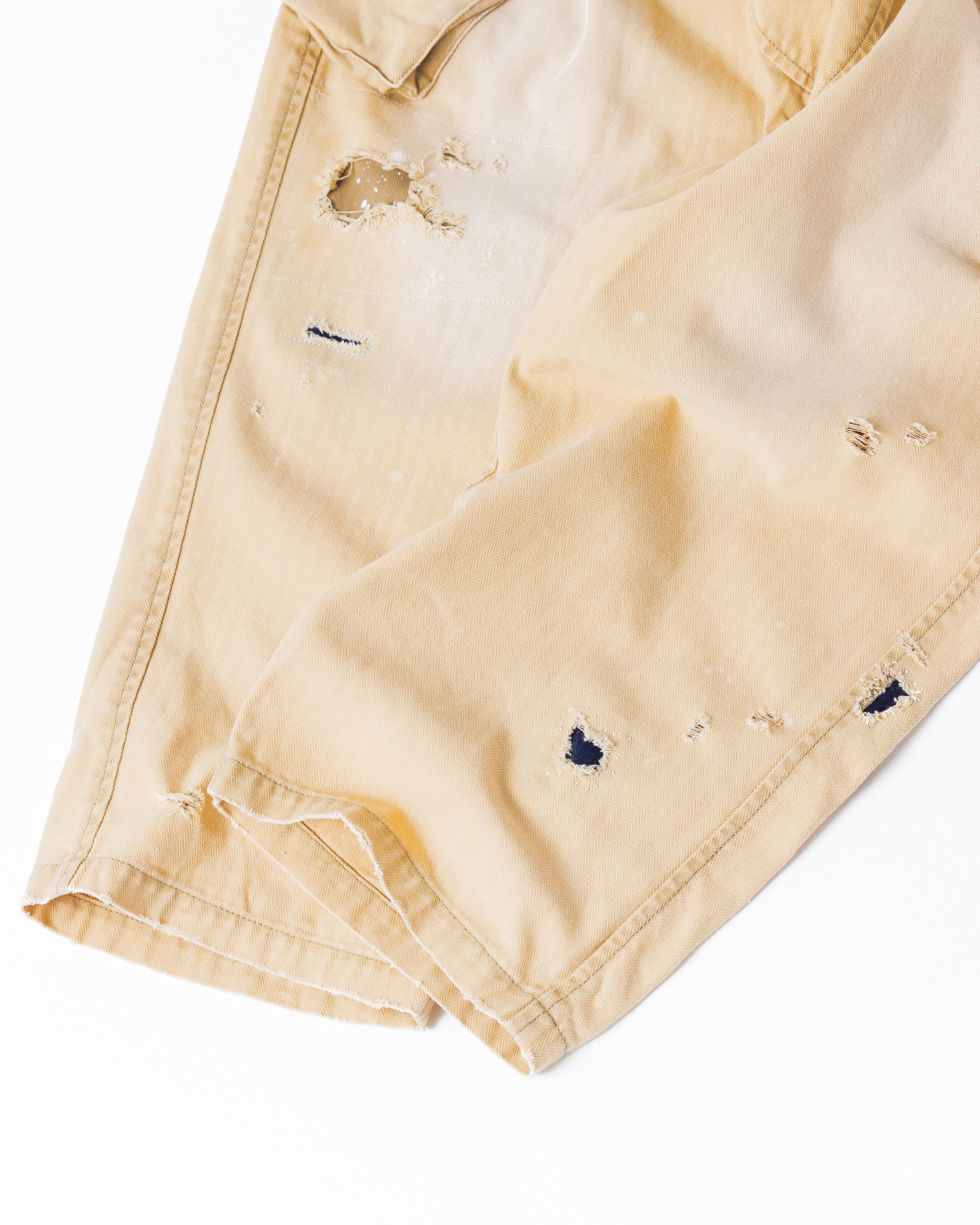 Remaked ANACHRONORM / REMAKED HERRINGBONE COMBAT CARGO TROUSERS - KHAKI – BALANCE