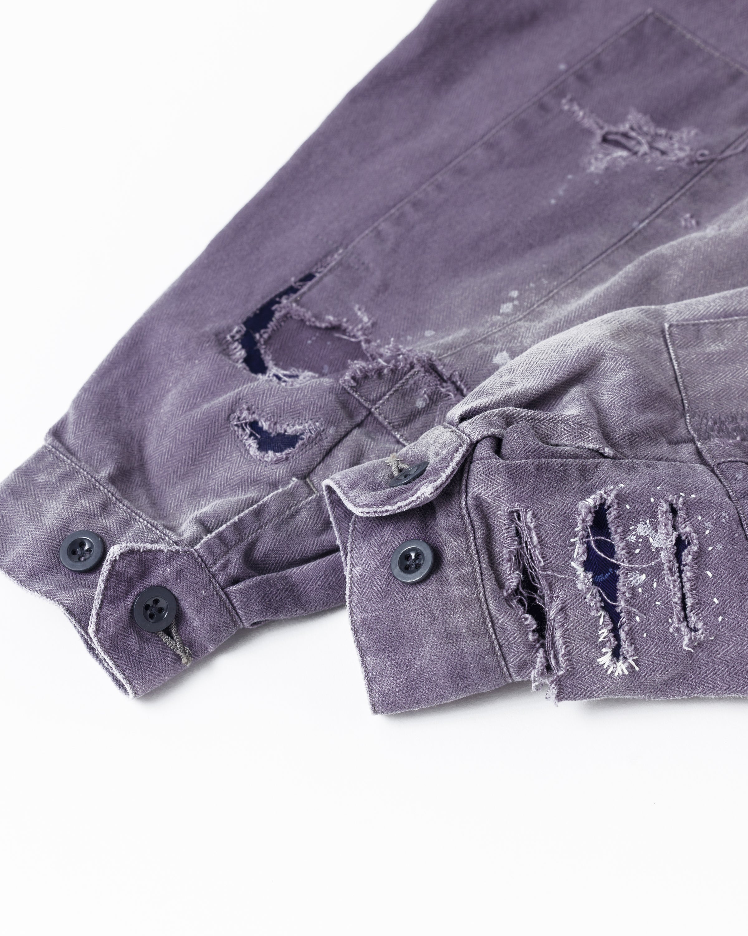 Remaked ANACHRONORM / REMAKED HERRINGBONE MILITARY SHIRTS JACKET - CHARCOAL ...