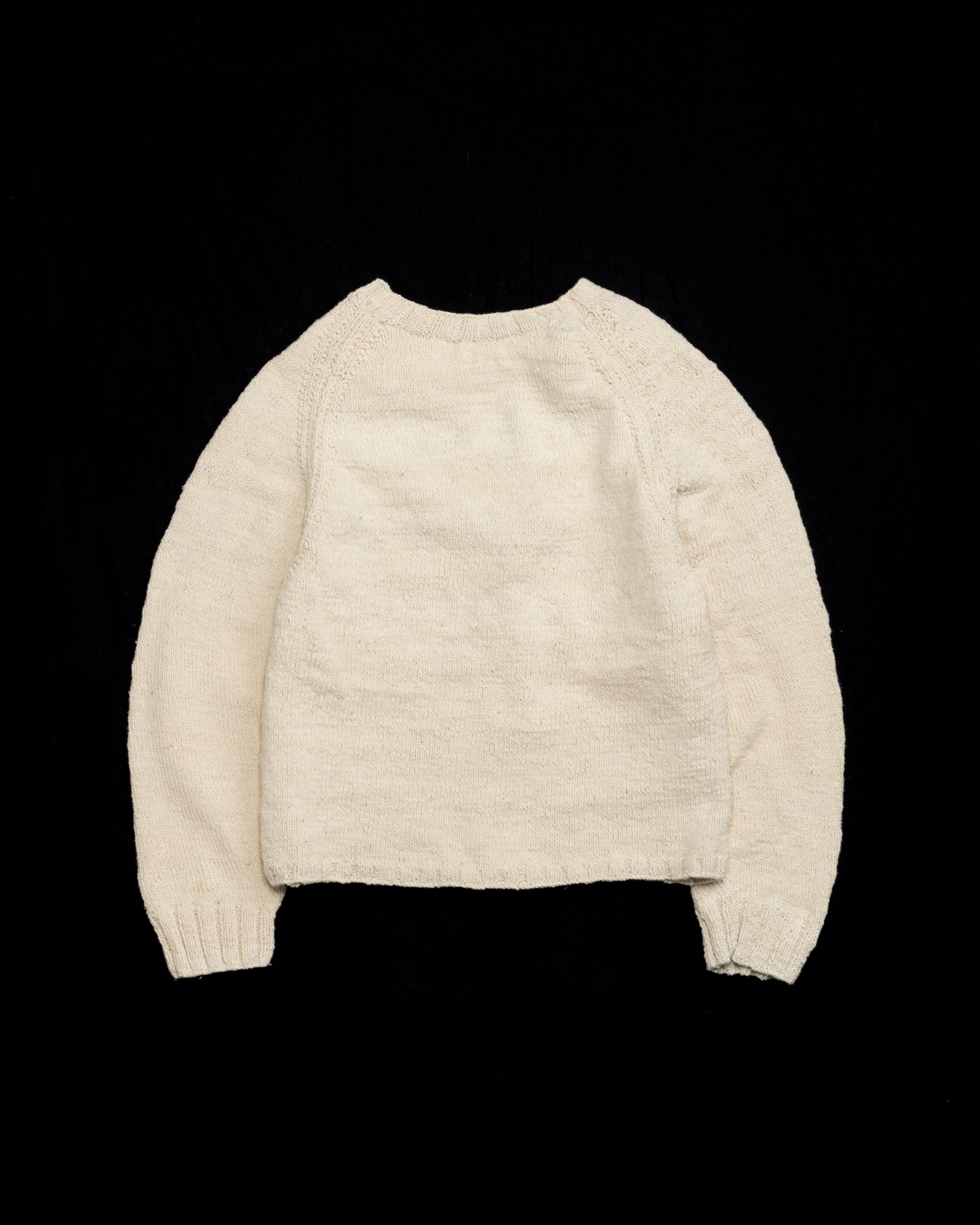 [COMING SOON] nakedgauge / HANDSPUN RAGLAN CREW NECK KNIT - RAW WHITE