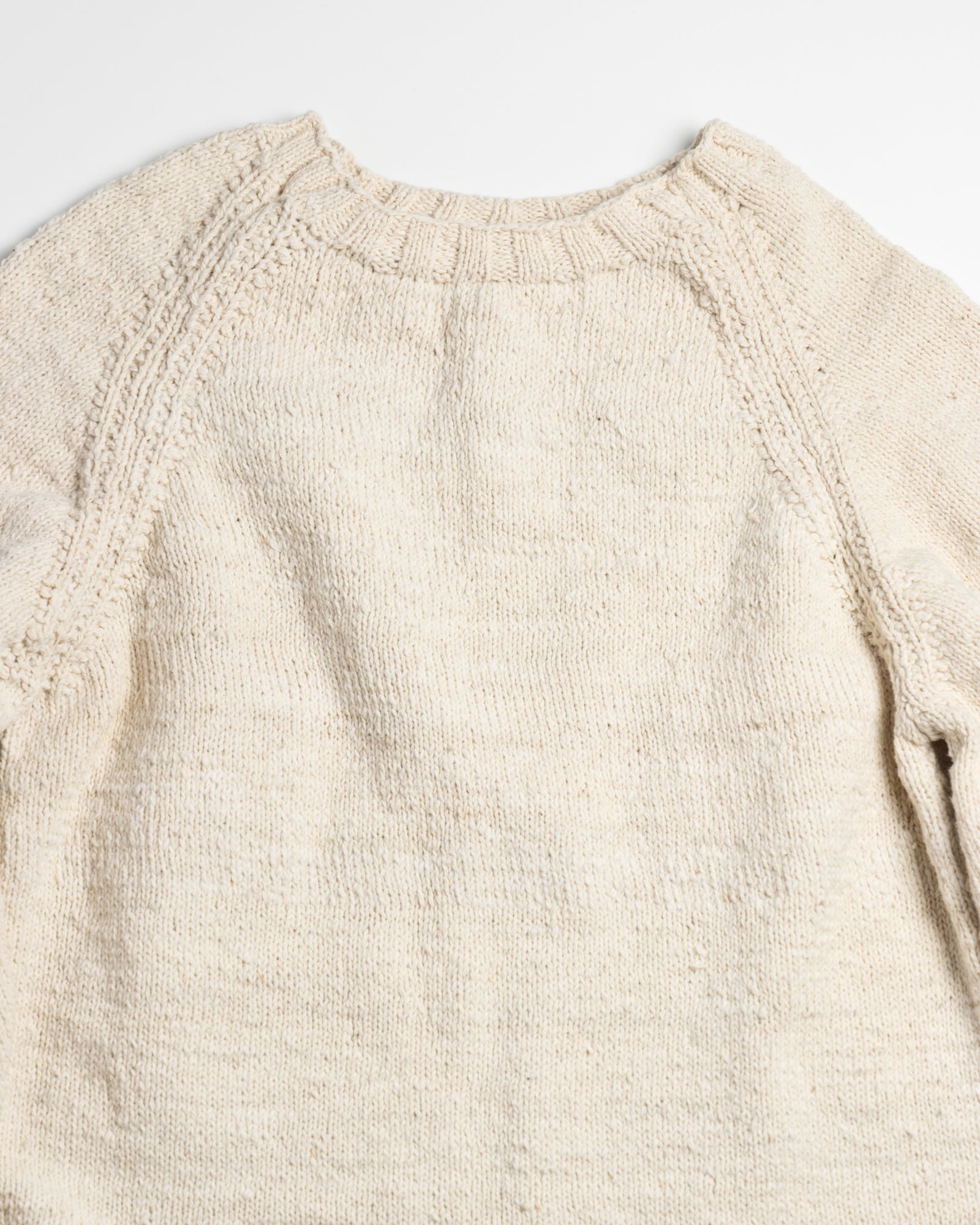 [COMING SOON] nakedgauge / HANDSPUN RAGLAN CREW NECK KNIT - RAW WHITE