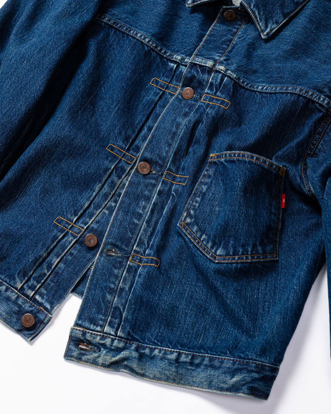 CONTEXT / FRONT TUCK DENIM JACKET - INDIGO ONE YEAR WASH
