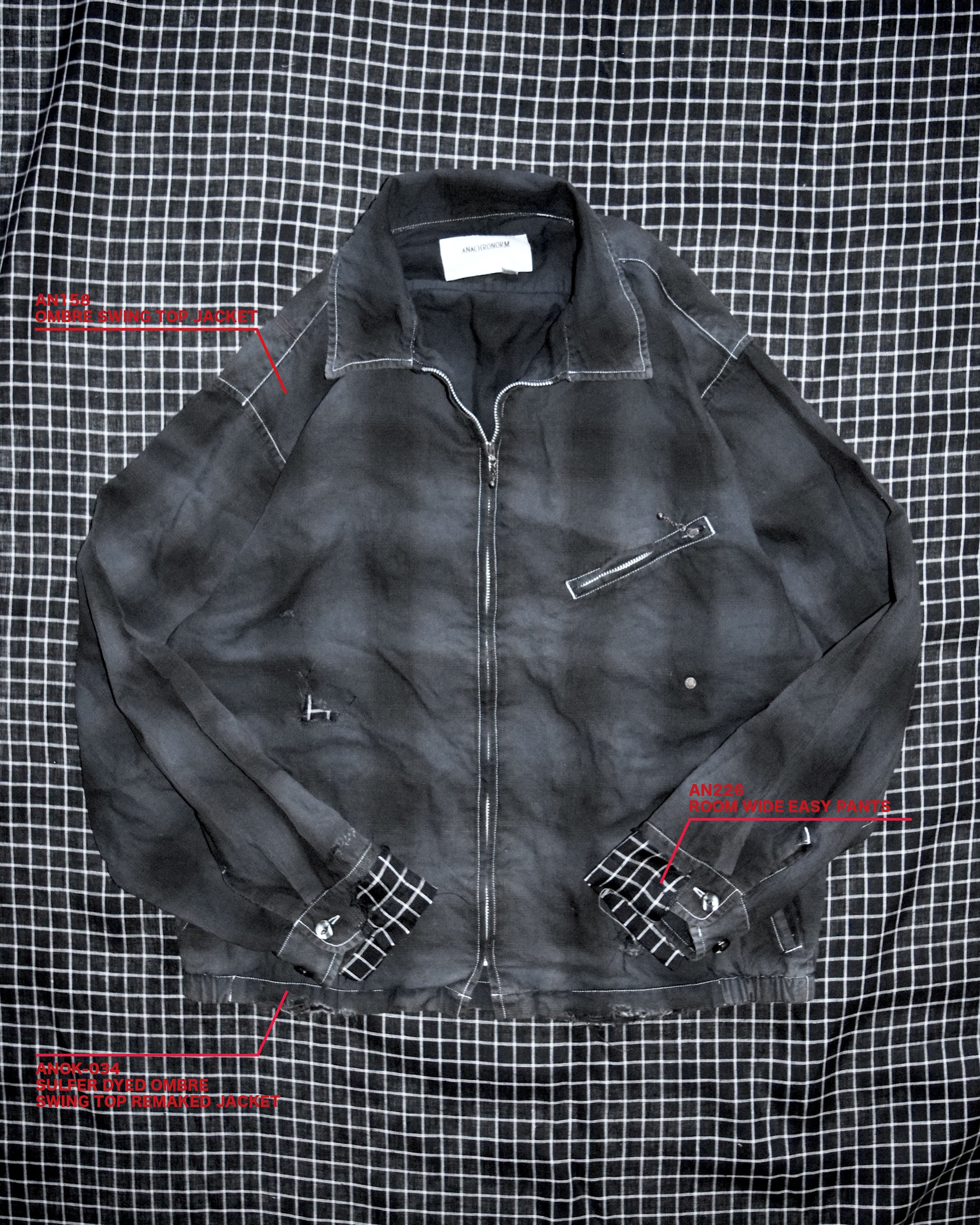 ANACHRONORM / SULFUR DYED OMBRE SWING TOP REMAKED JACKET