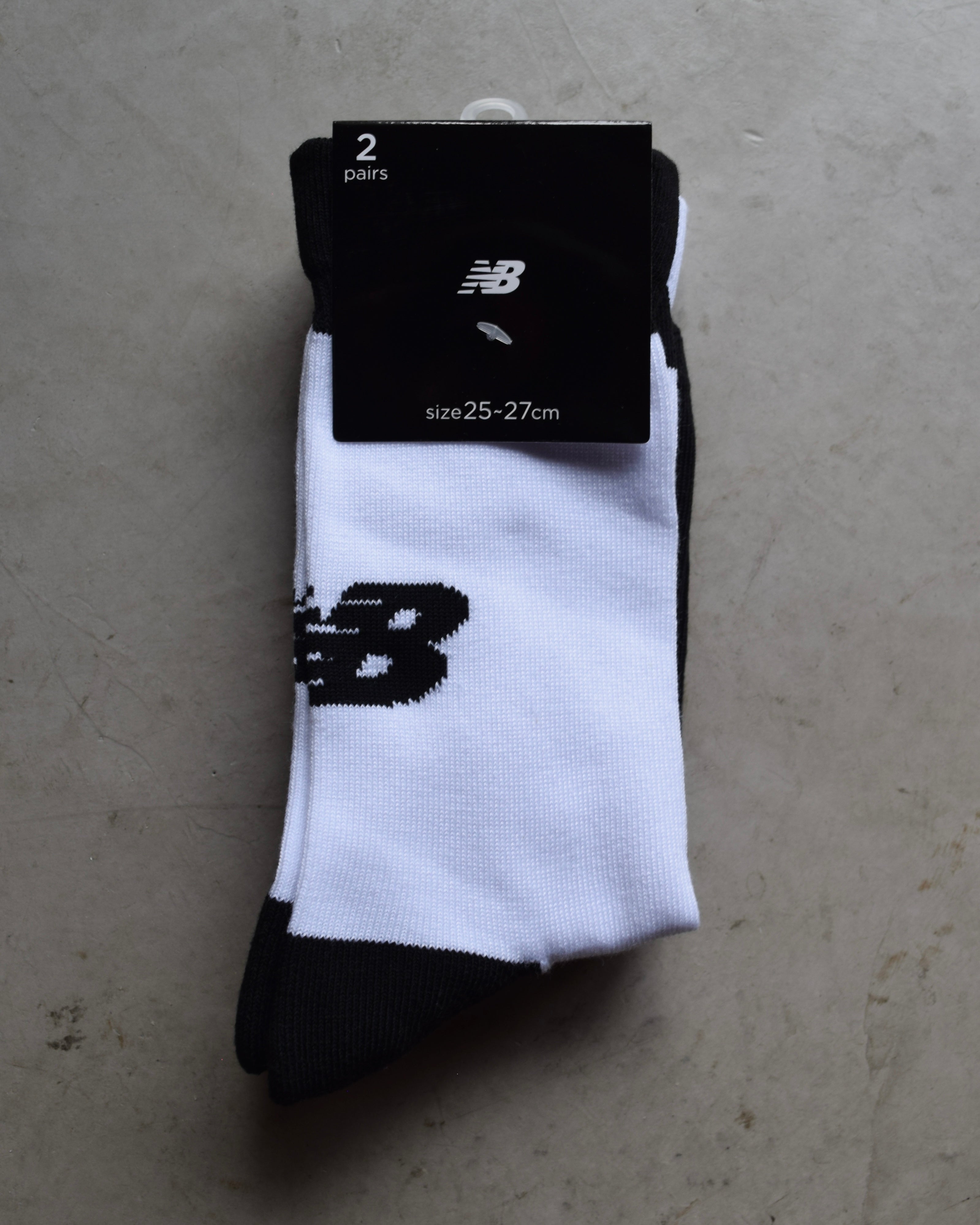 New Balance / 2P Logo Socks - WHITE×BLACK