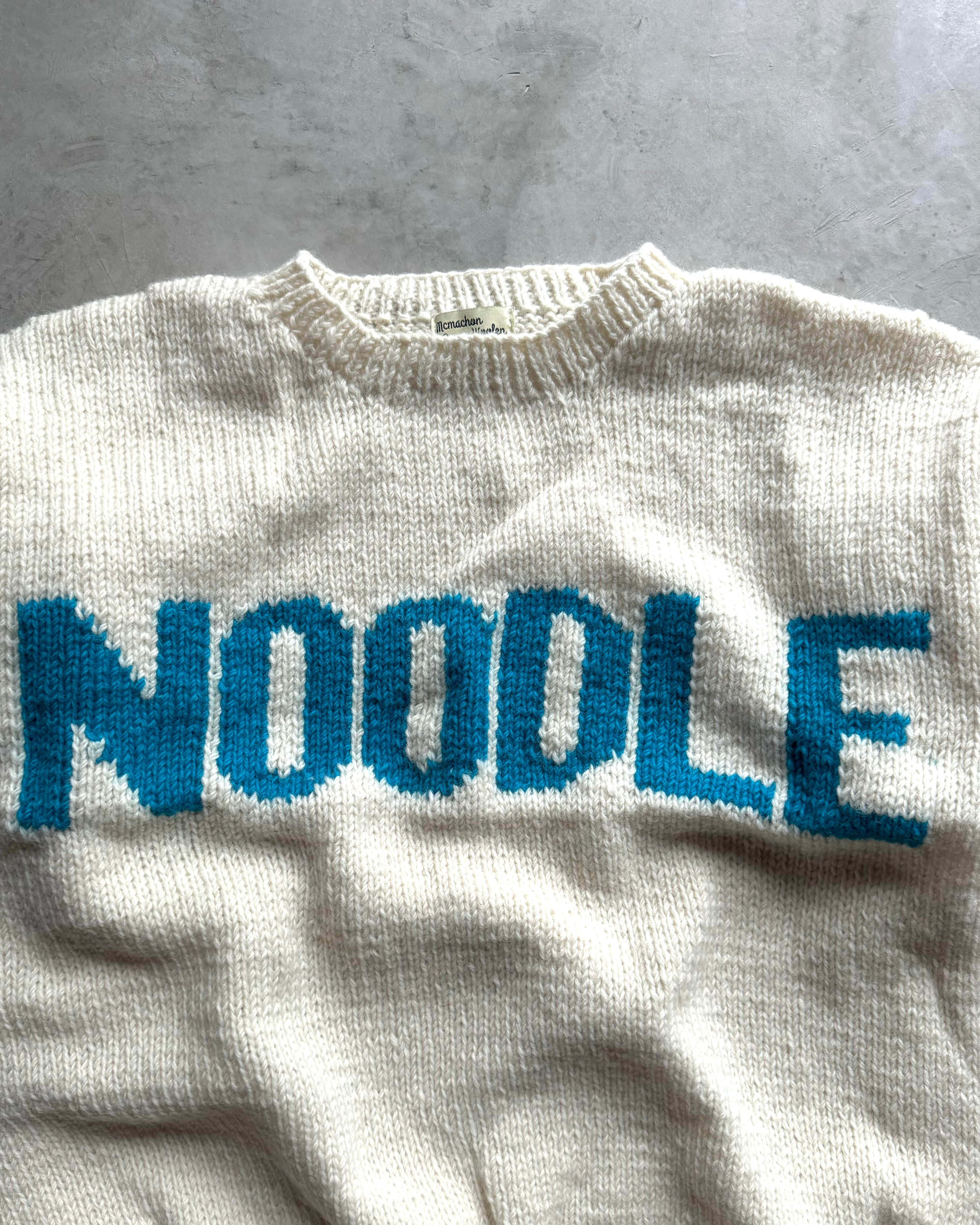 MacMahon Knitting Mills / Crew Neck Knit-NOODLE - WHITE