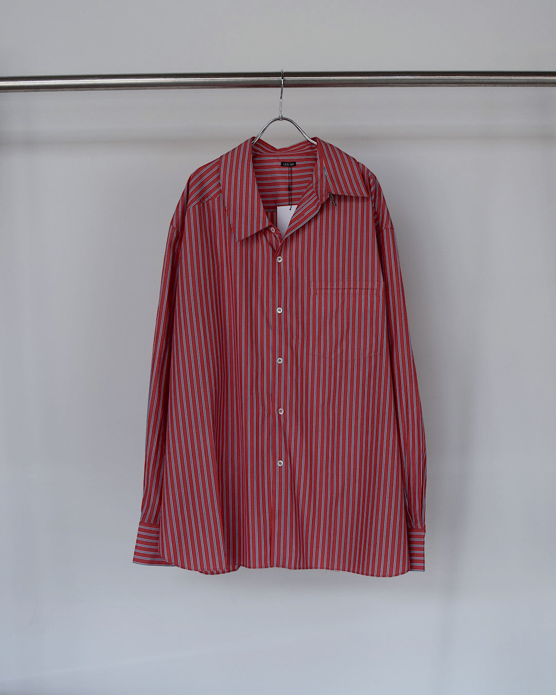LES SIX / distorted shirt - red stripe