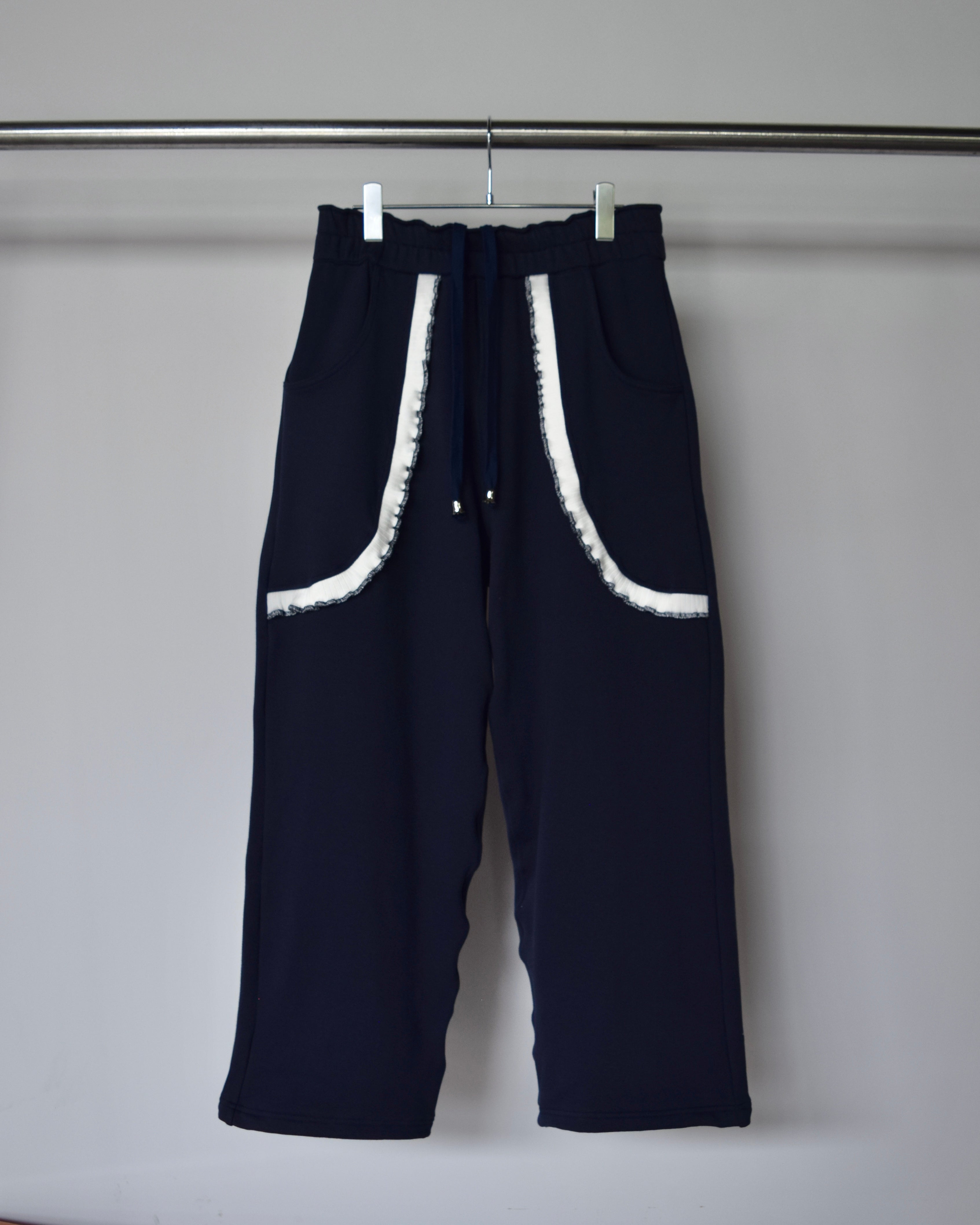 NICK GEAR / Frill Sweat Pants - NAVY