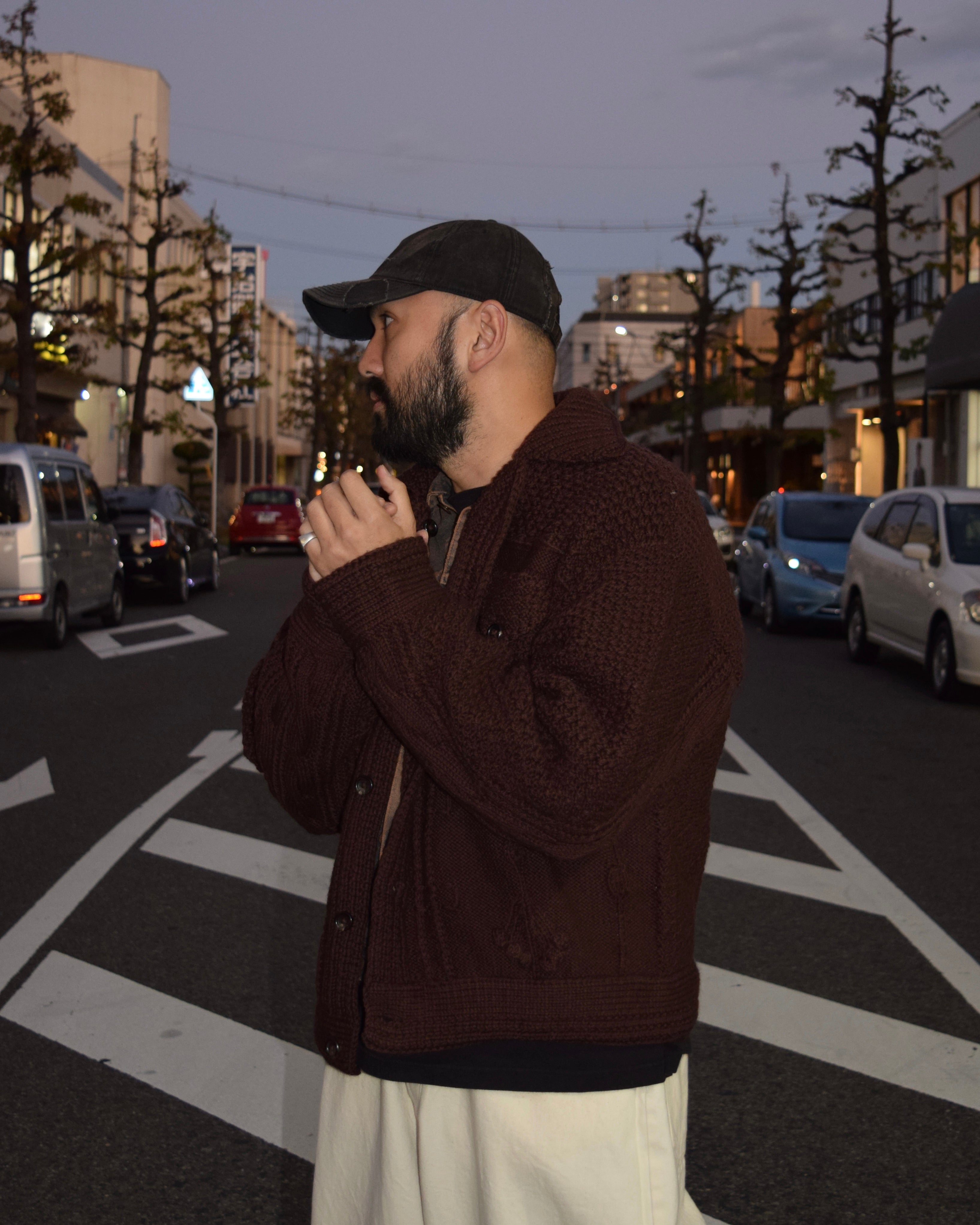 nakedgauge / MERINO WOOL HANDKNITING G JACKET II - BROWN