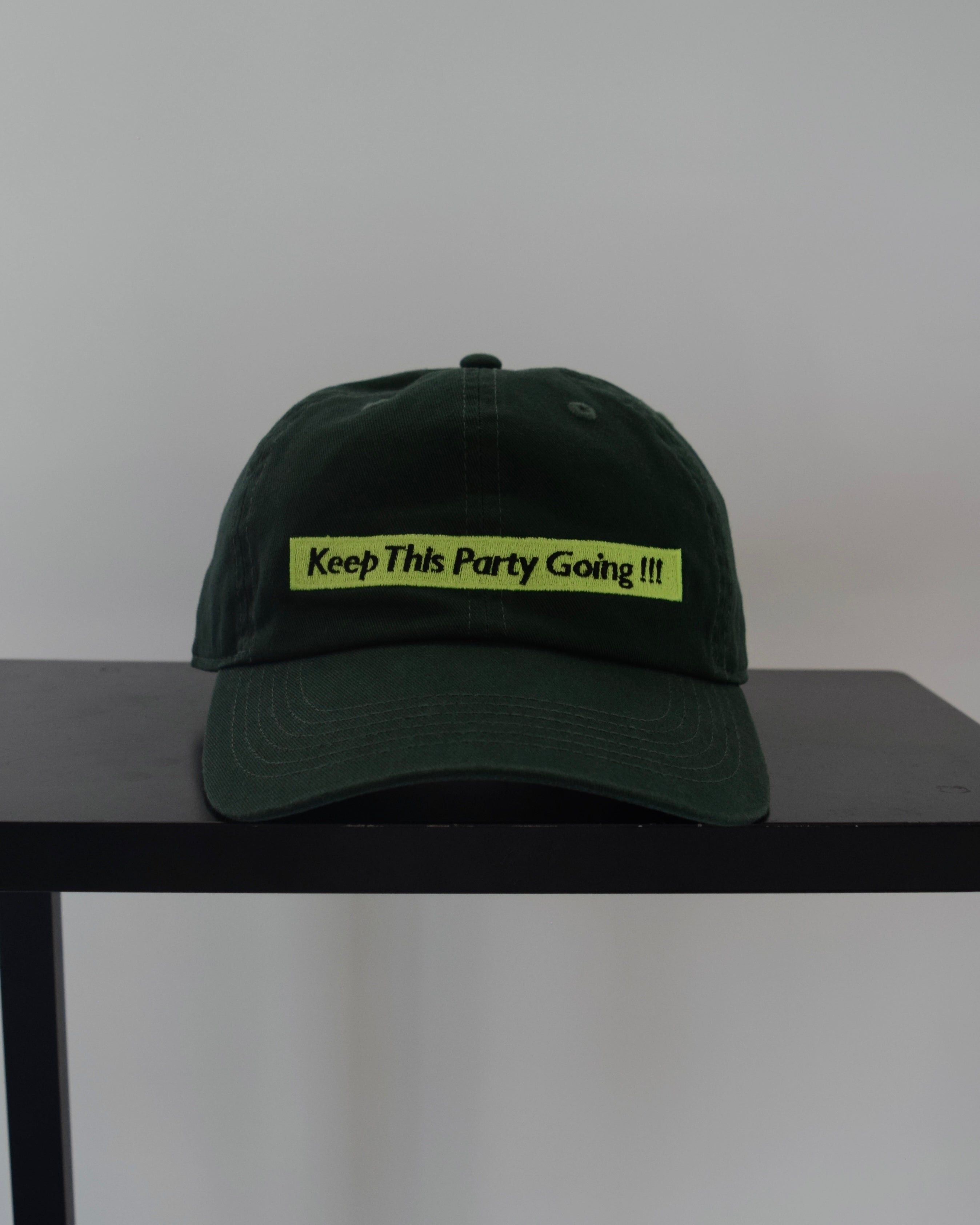 loosejoints / DAISUKE YOKOYAMA - "Keep This Party Going!!!" BASEBALL CAP - DARK GREEN