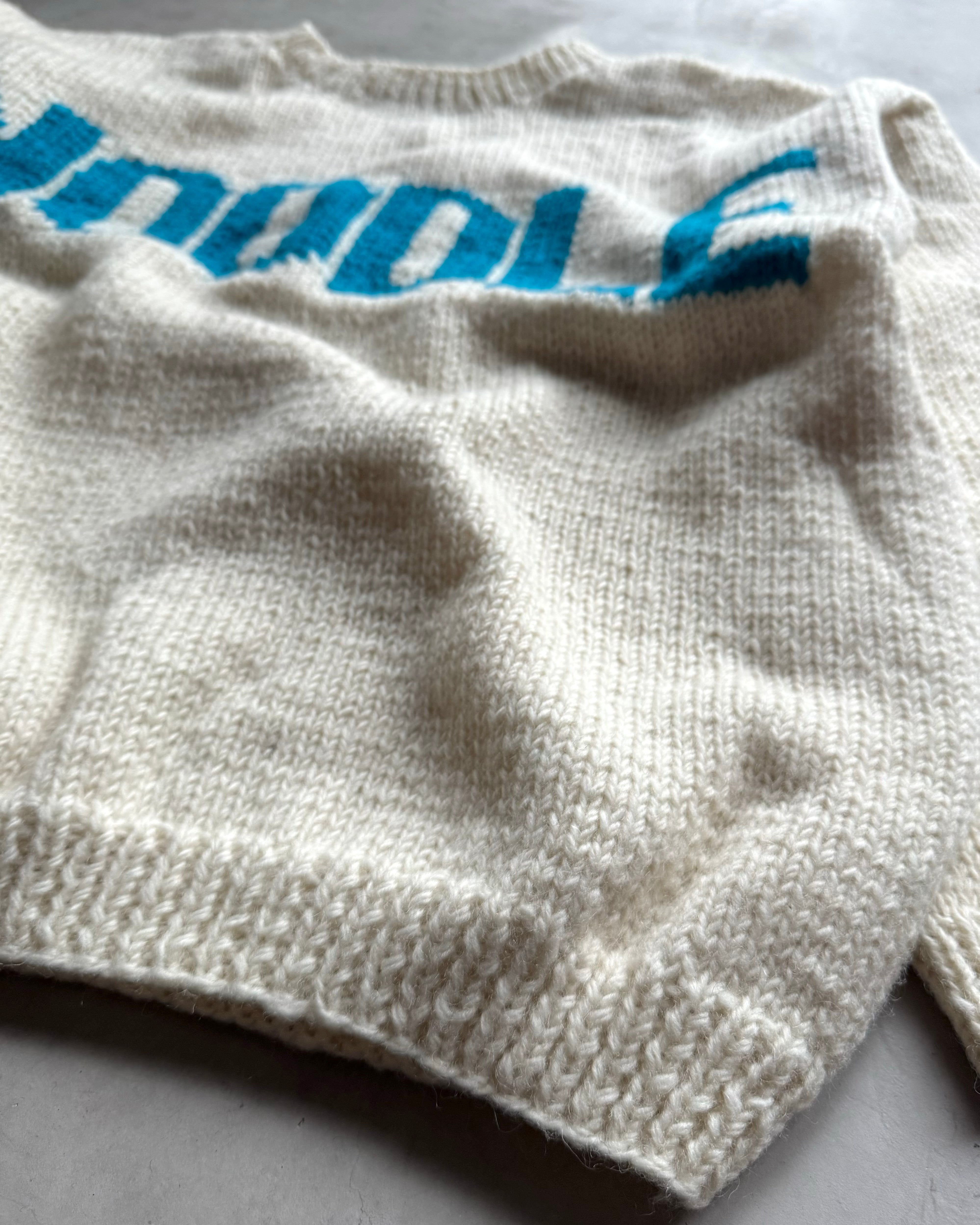 MacMahon Knitting Mills / Crew Neck Knit-NOODLE - WHITE