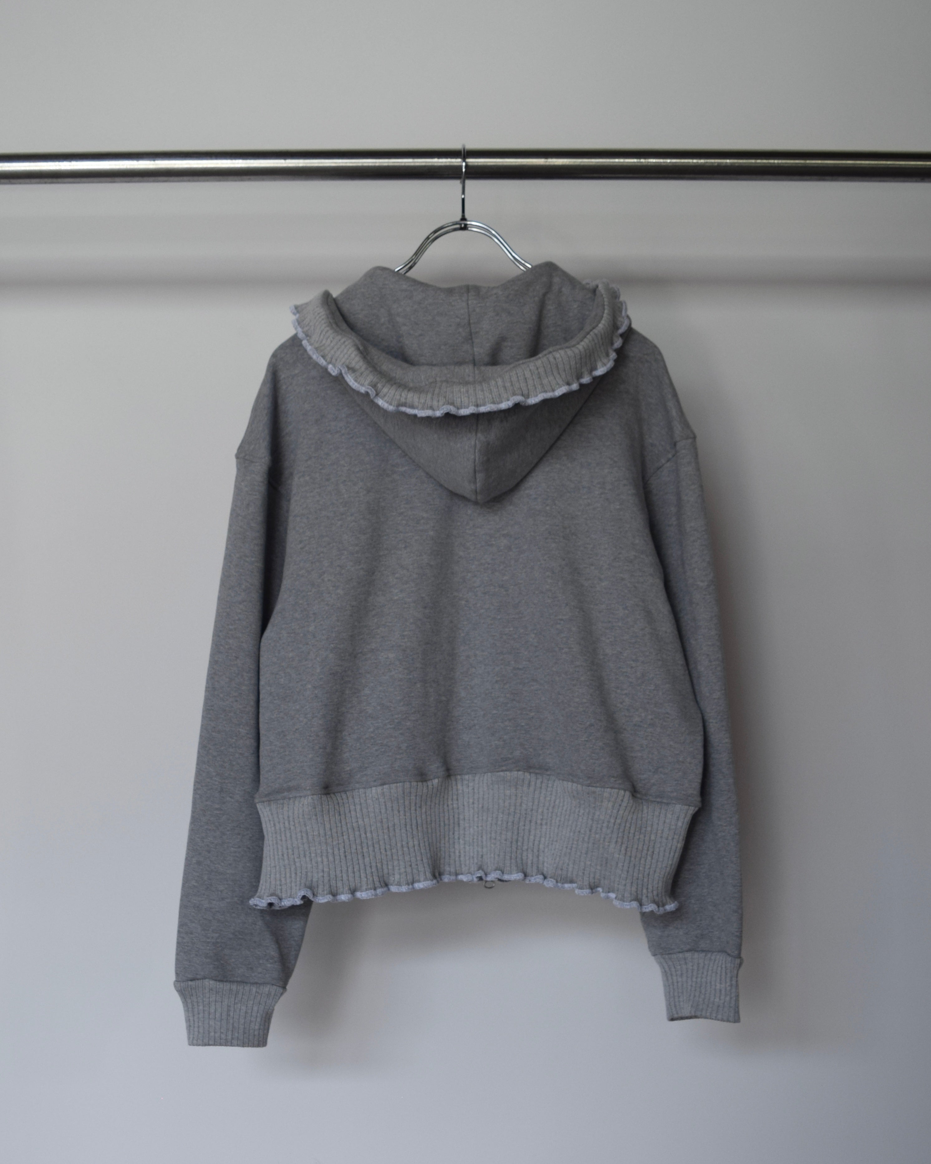 NICK GEAR / Frill Sweat Zip blouson - GRAY