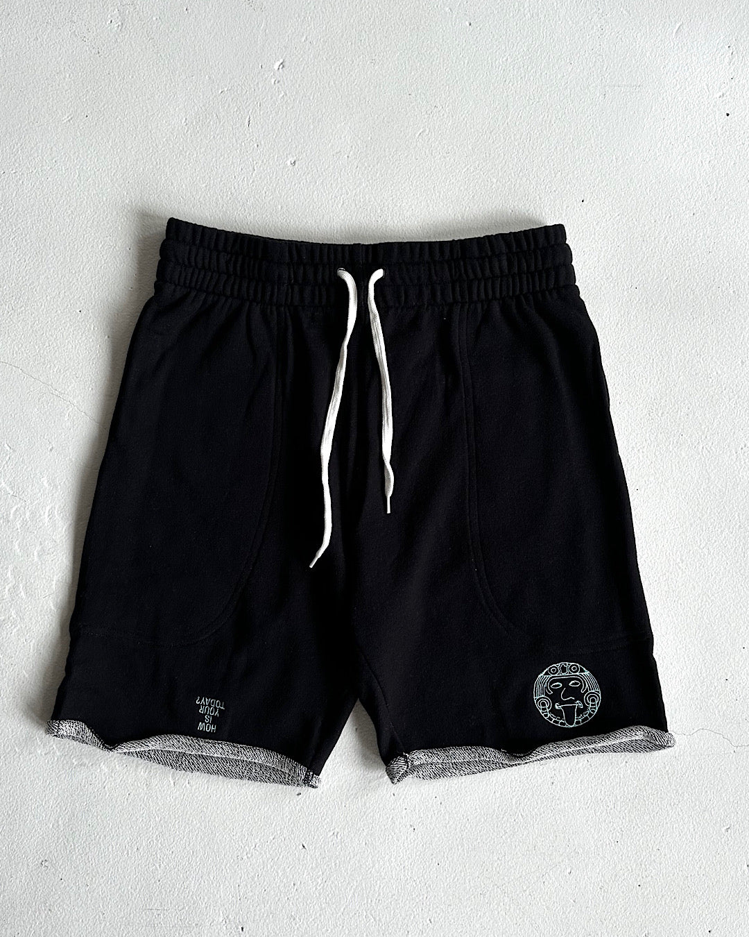 TODAY edition / Embroidery Track Shorts - BLACK