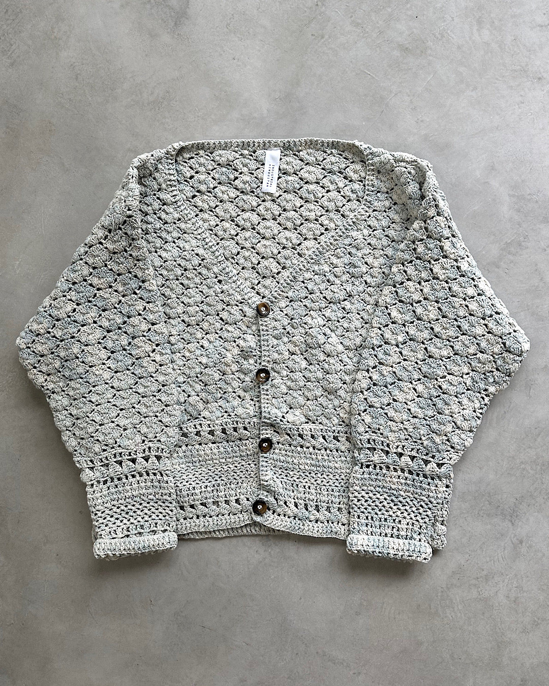 MacMahon Knitting Mills / Crochet Cardigan-INDIGO - BLUE indigo