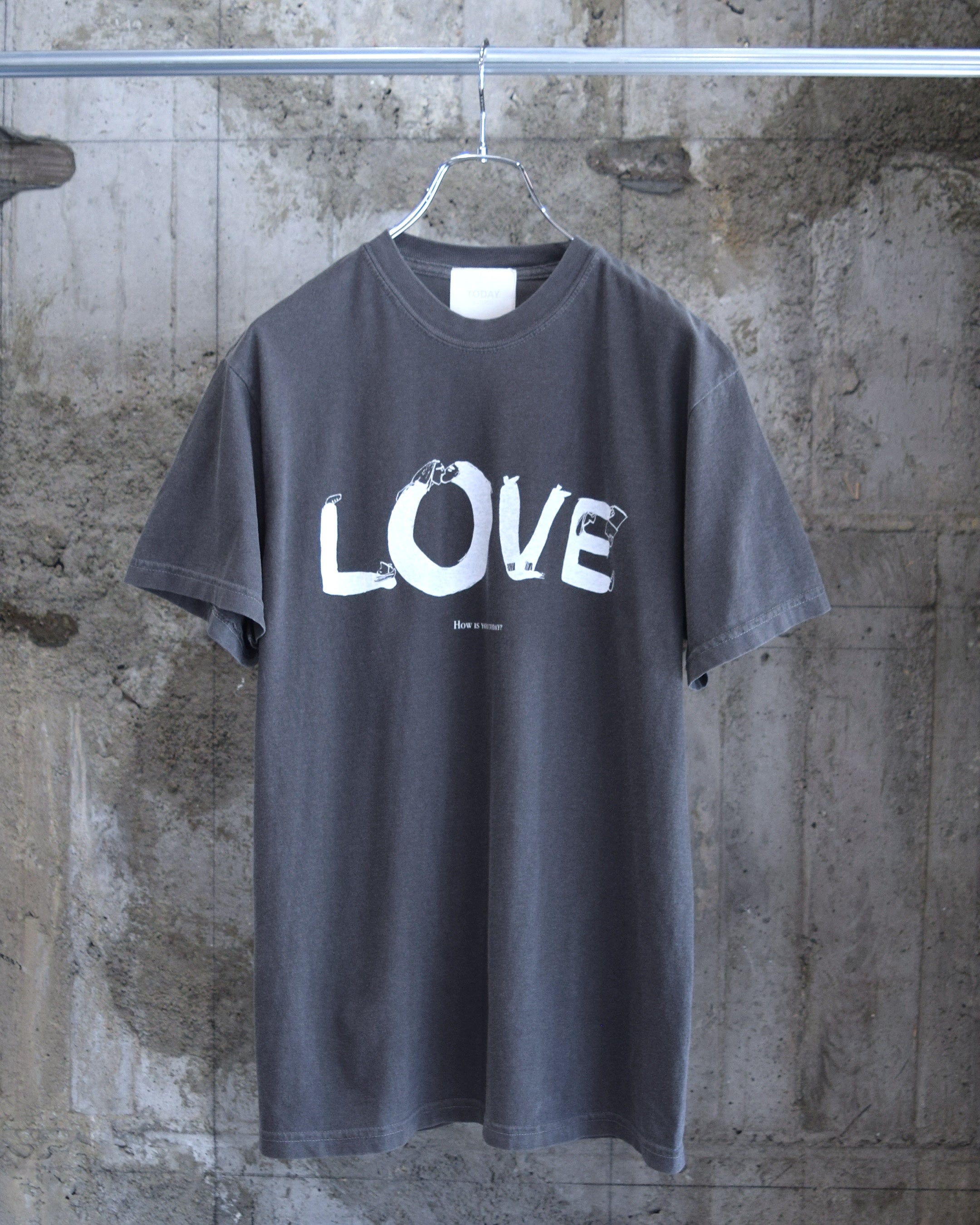 TODAY edition / "LOVE" SS Tee - CHARCOAL