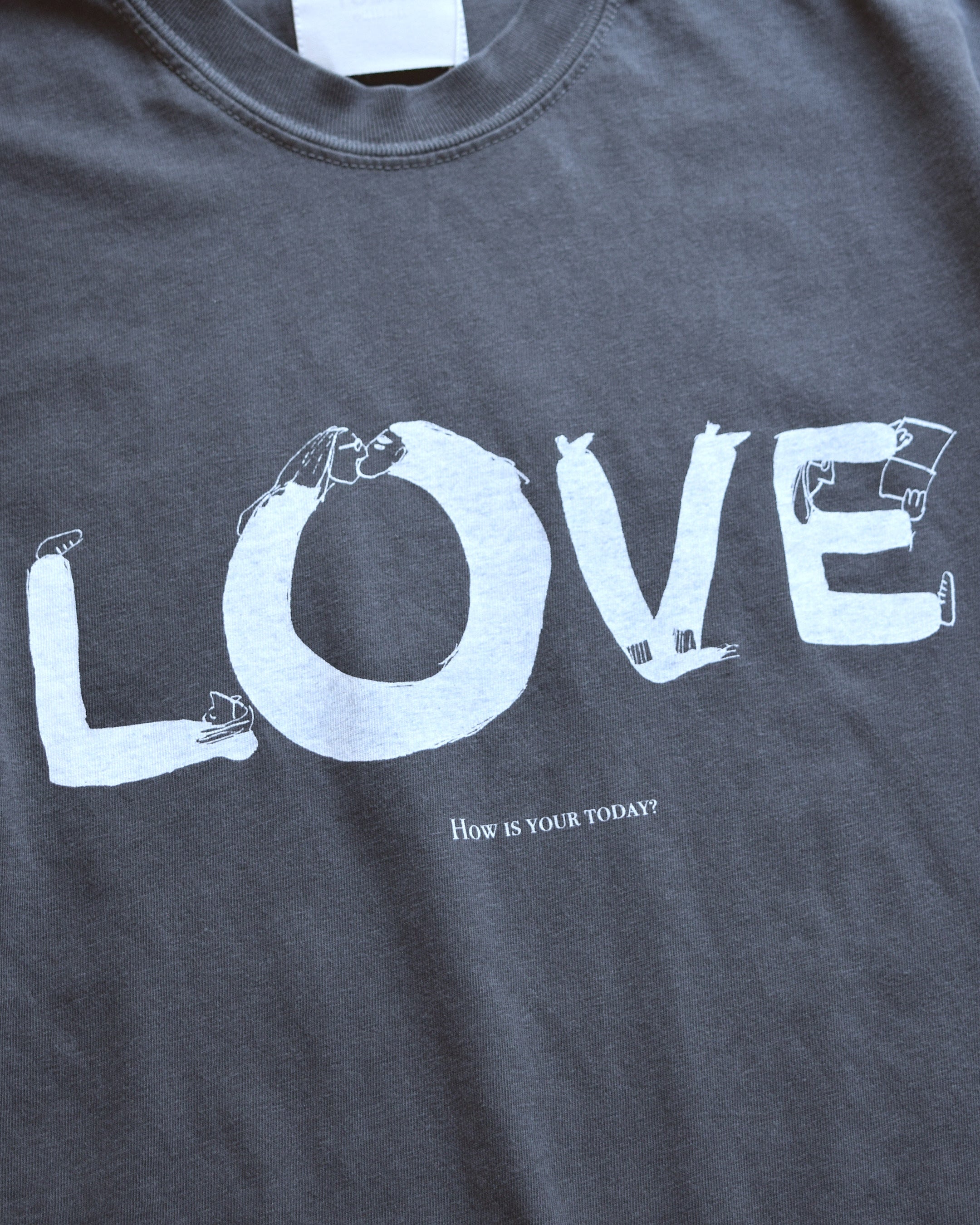TODAY edition / "LOVE" SS Tee - CHARCOAL