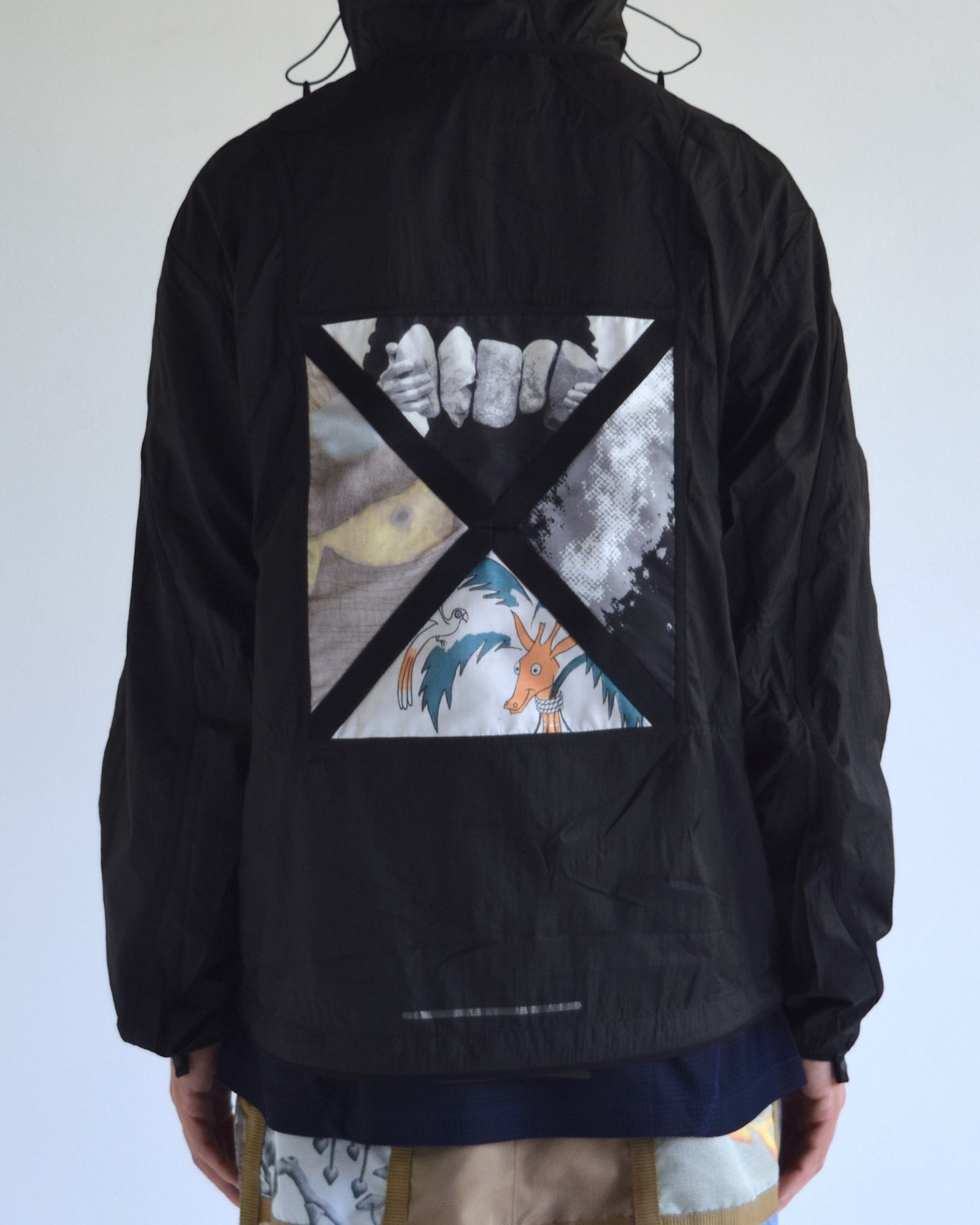 Somewhere Outside / Multi Patchwork Webbing Jacket - BLACK