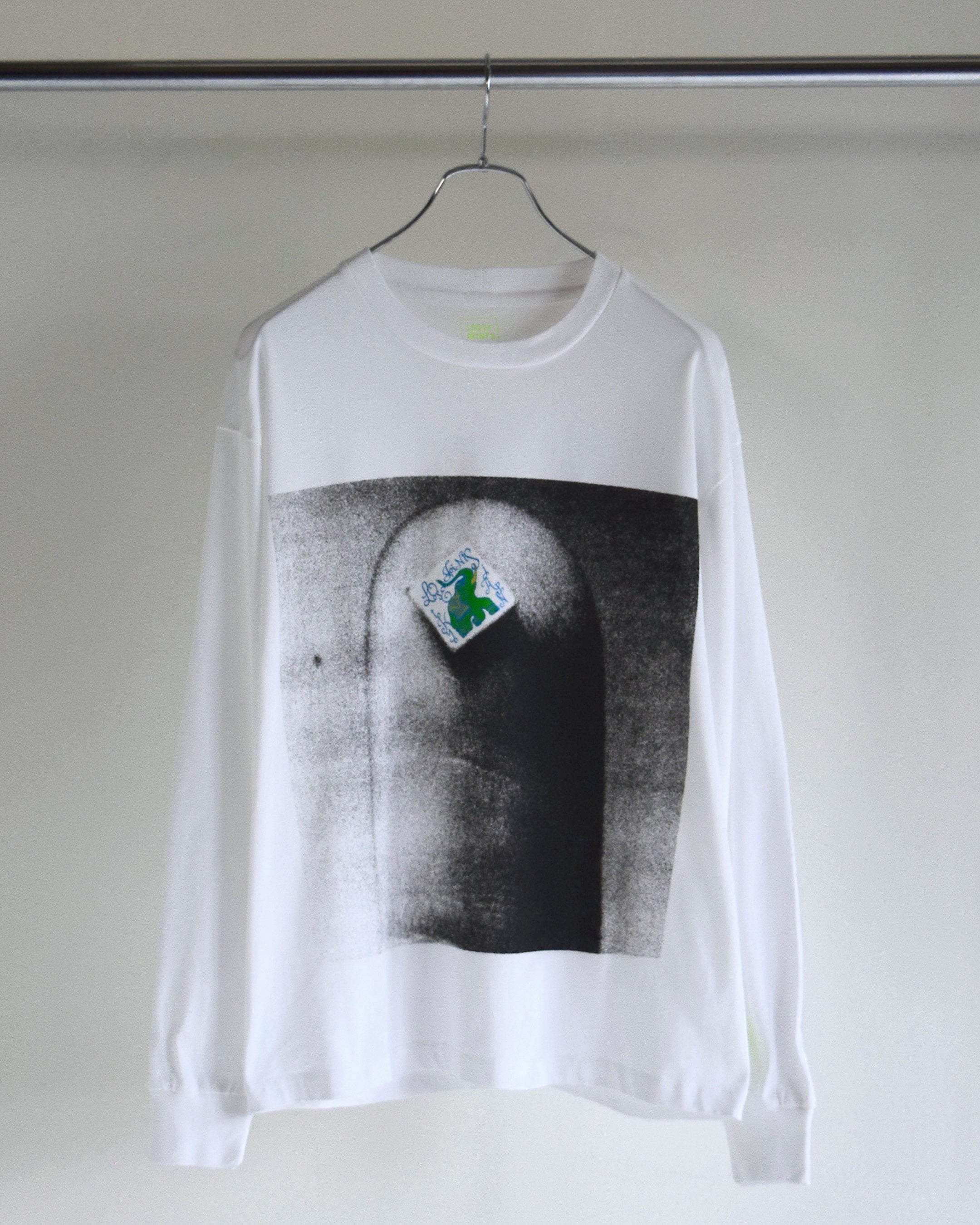 loosejoints / ED DAVIS - "GREEN ELEPHANT" L/S TEE - WHITE
