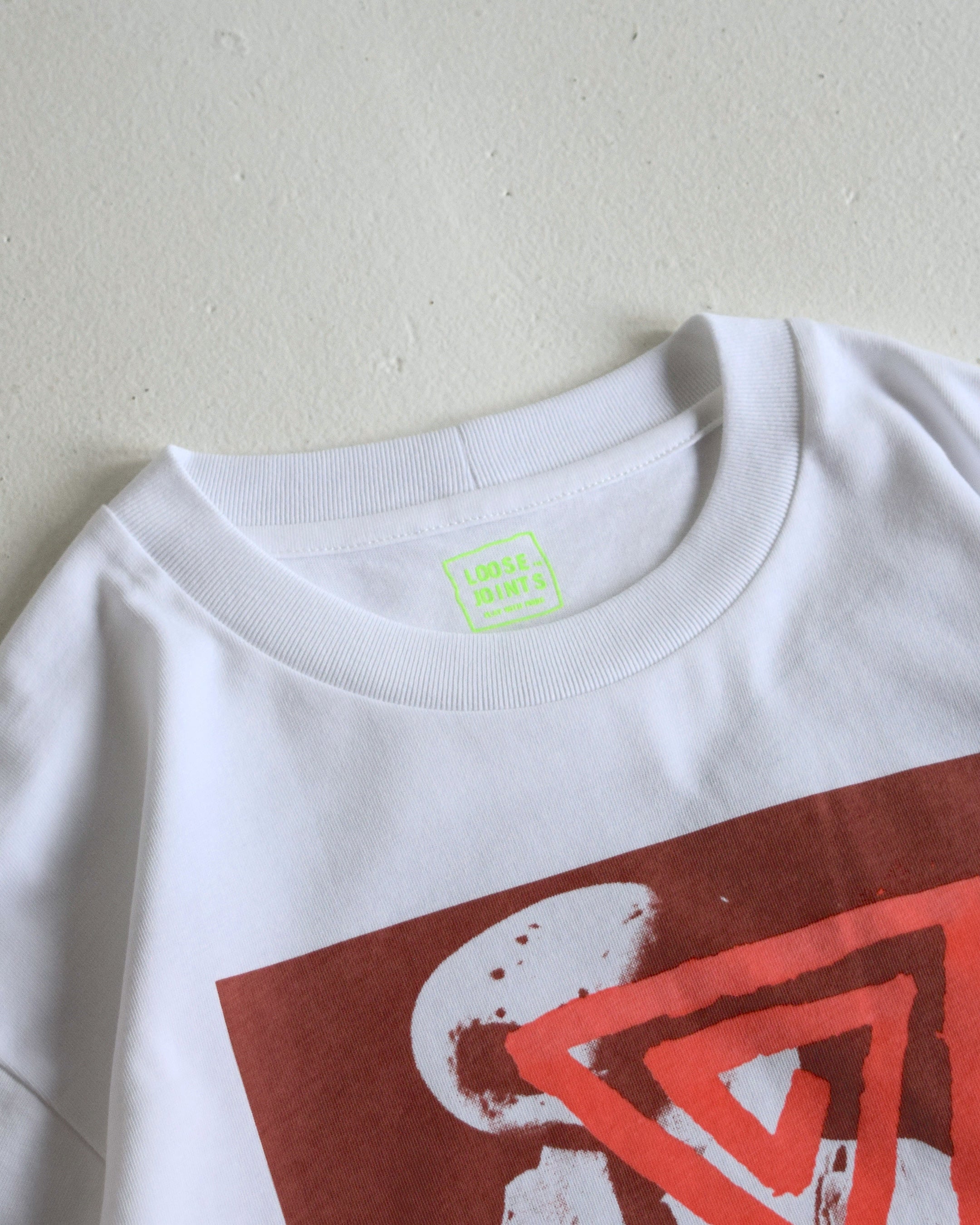 loosejoints / MISHA HOLLENBACH - "THERE’S NO EVIDENCE THAT THEY WERE ATTACHED TO THE STALK" S/S TEE - WHITE