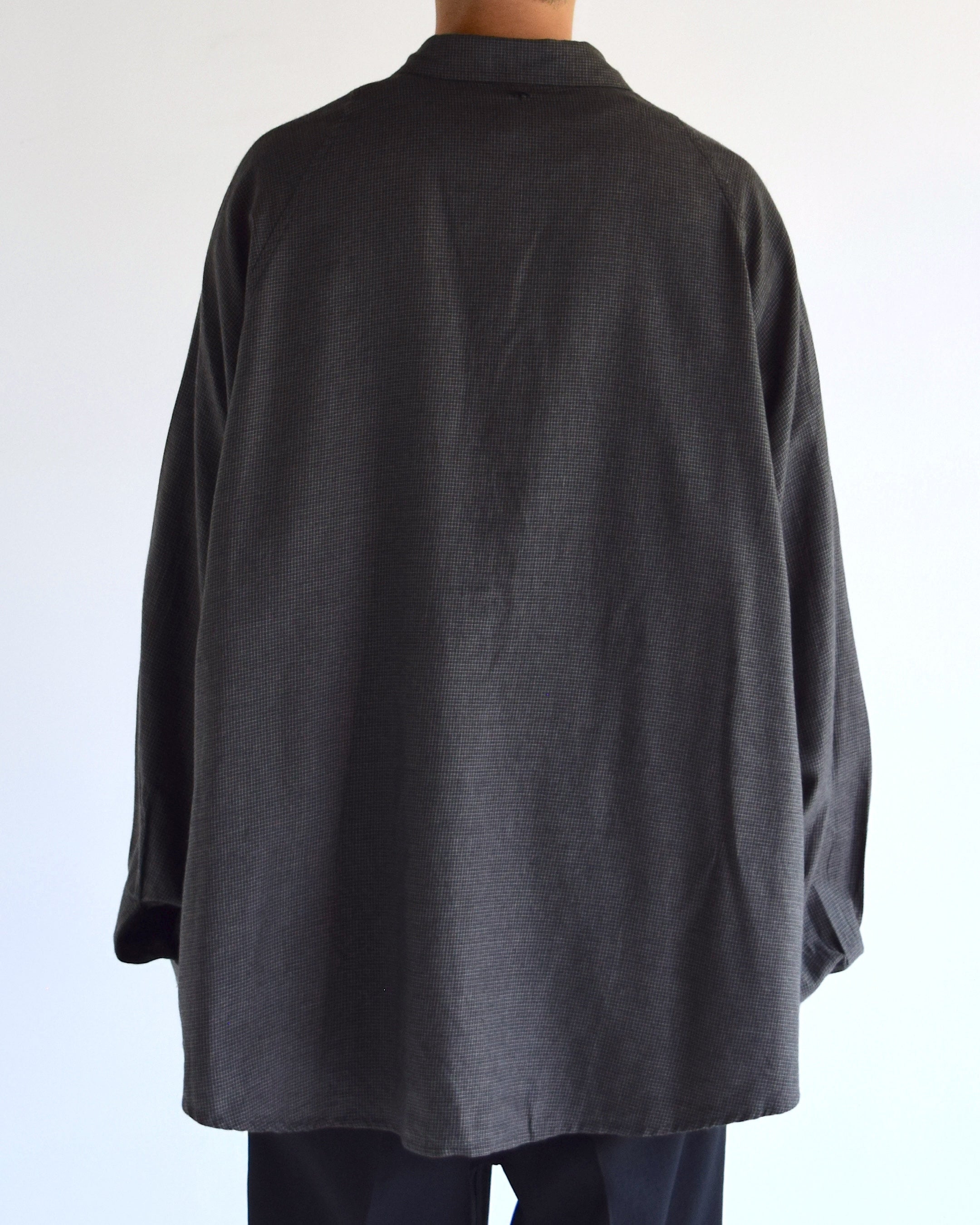 satou / "nemaki wide check shirt" - sumi