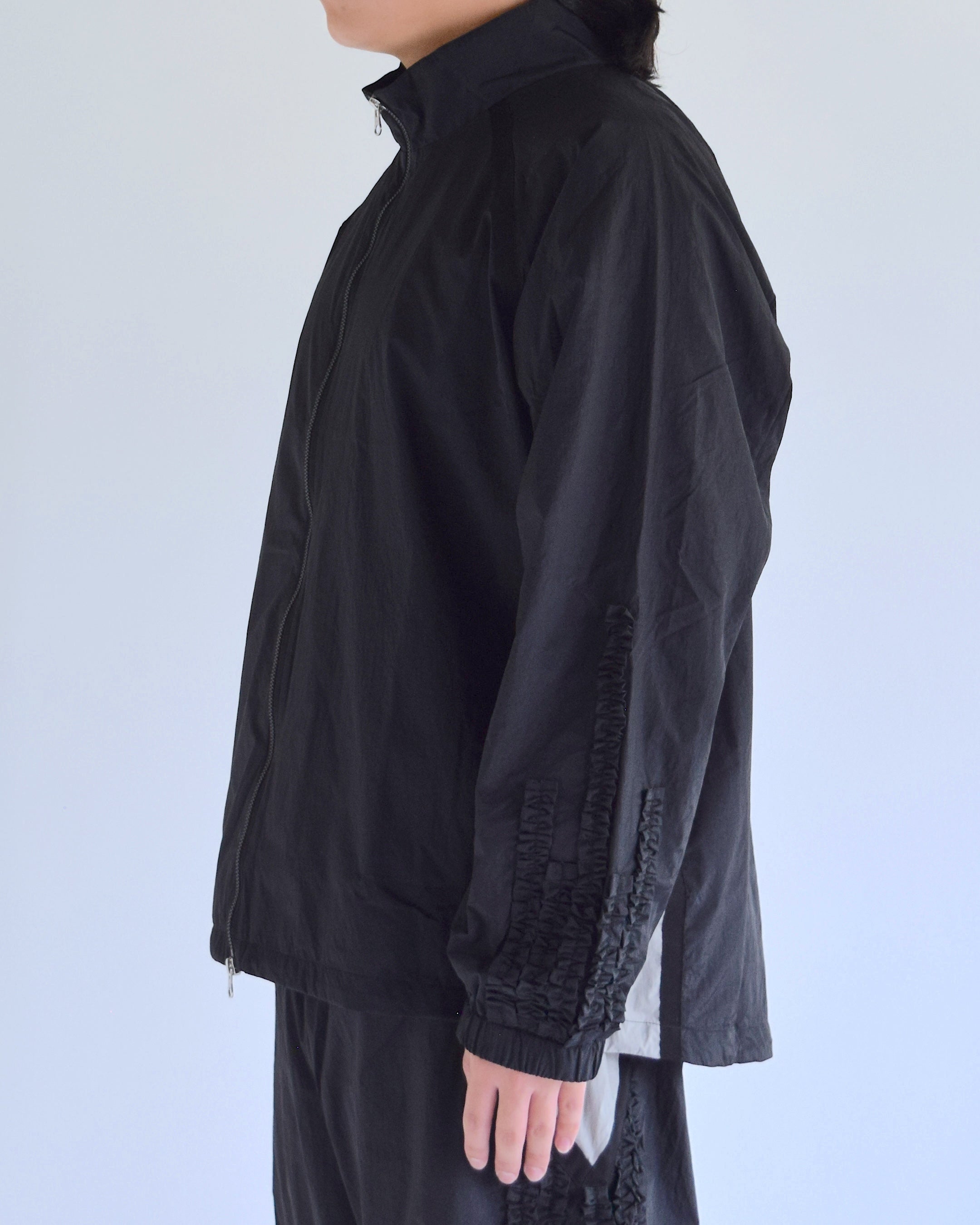 NICK GEAR / Nylon Ruffle Jacket - BLACK