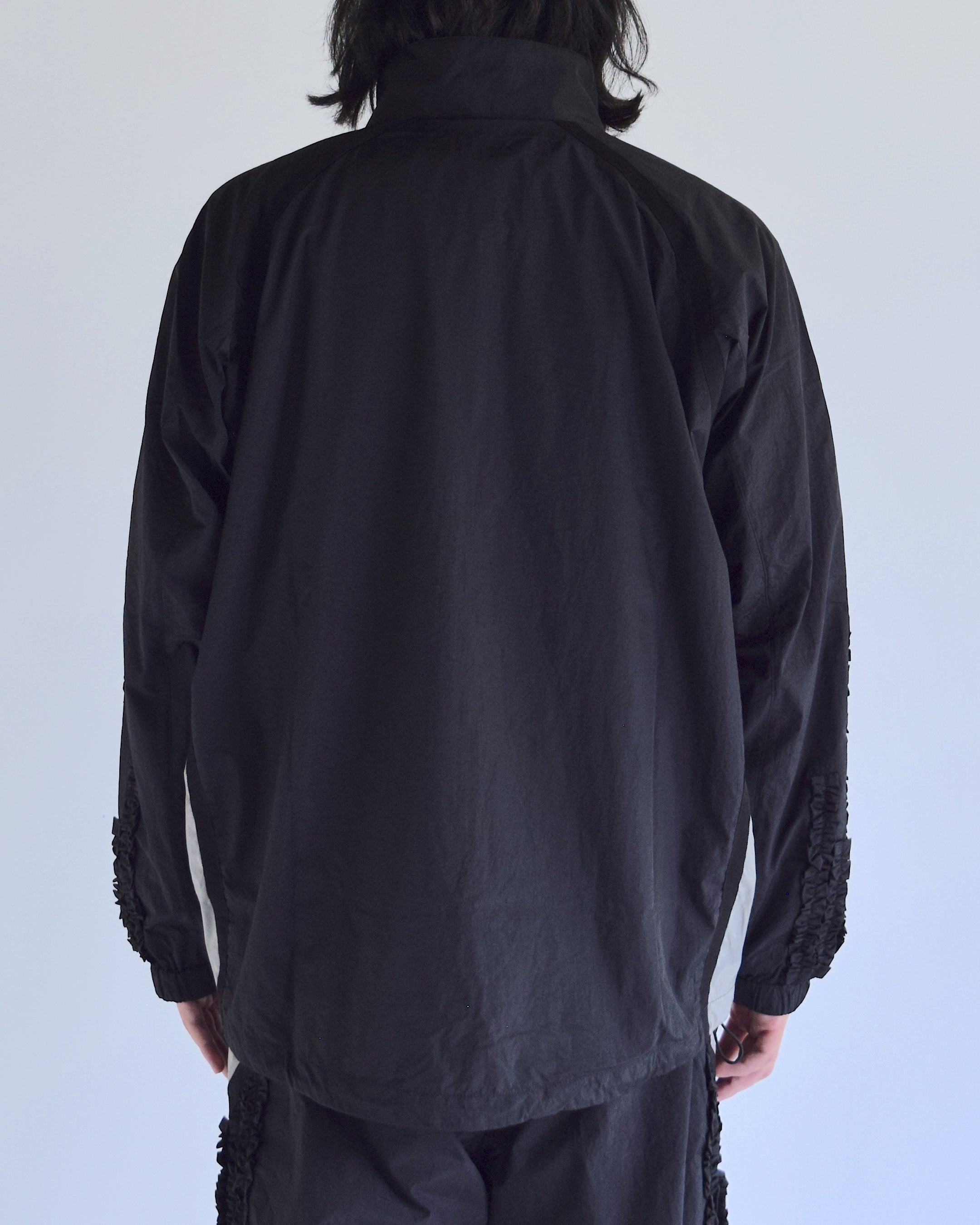 NICK GEAR / Nylon Ruffle Jacket - BLACK