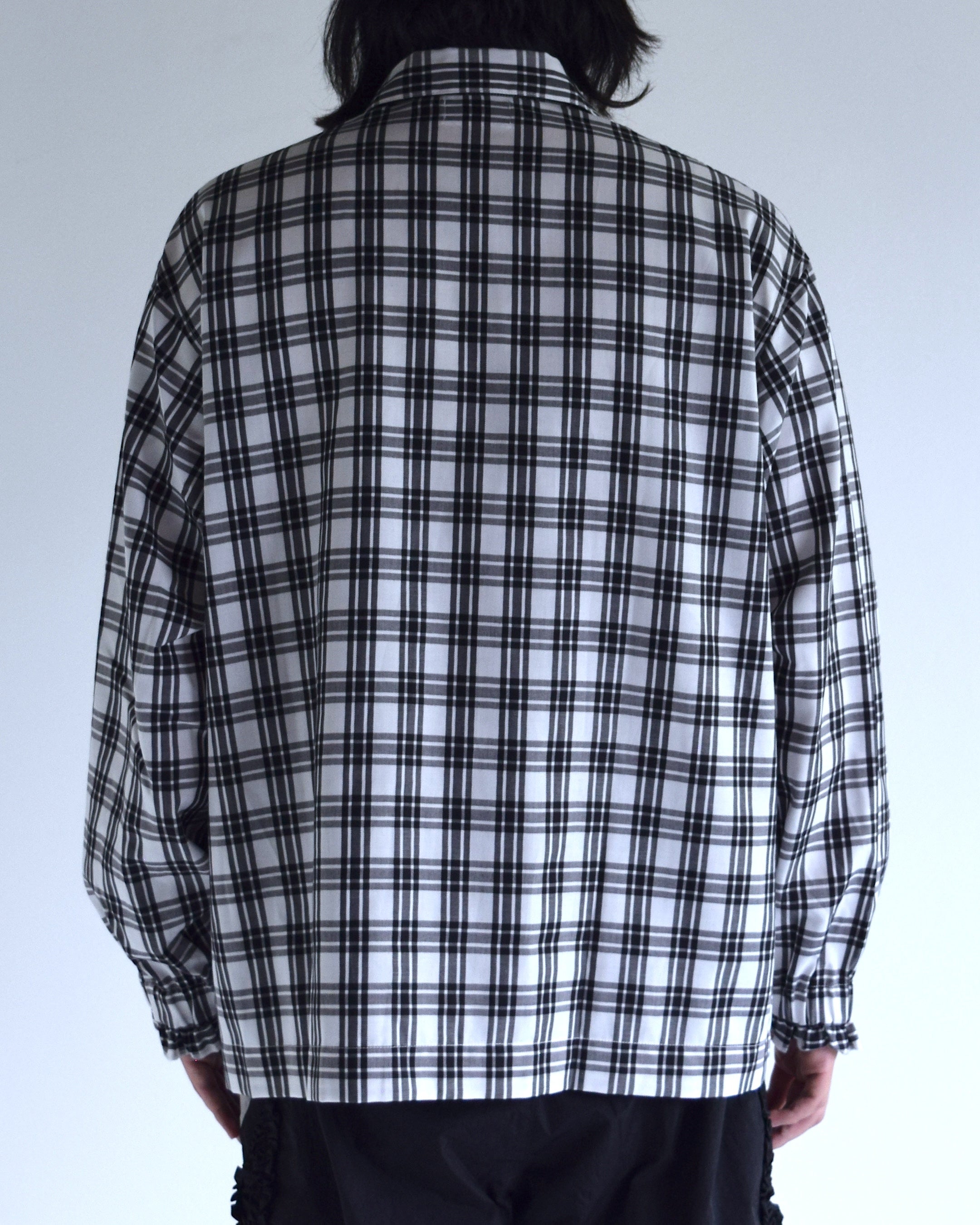 NICK GEAR / Plaid Shirt - WHITE×BLACK
