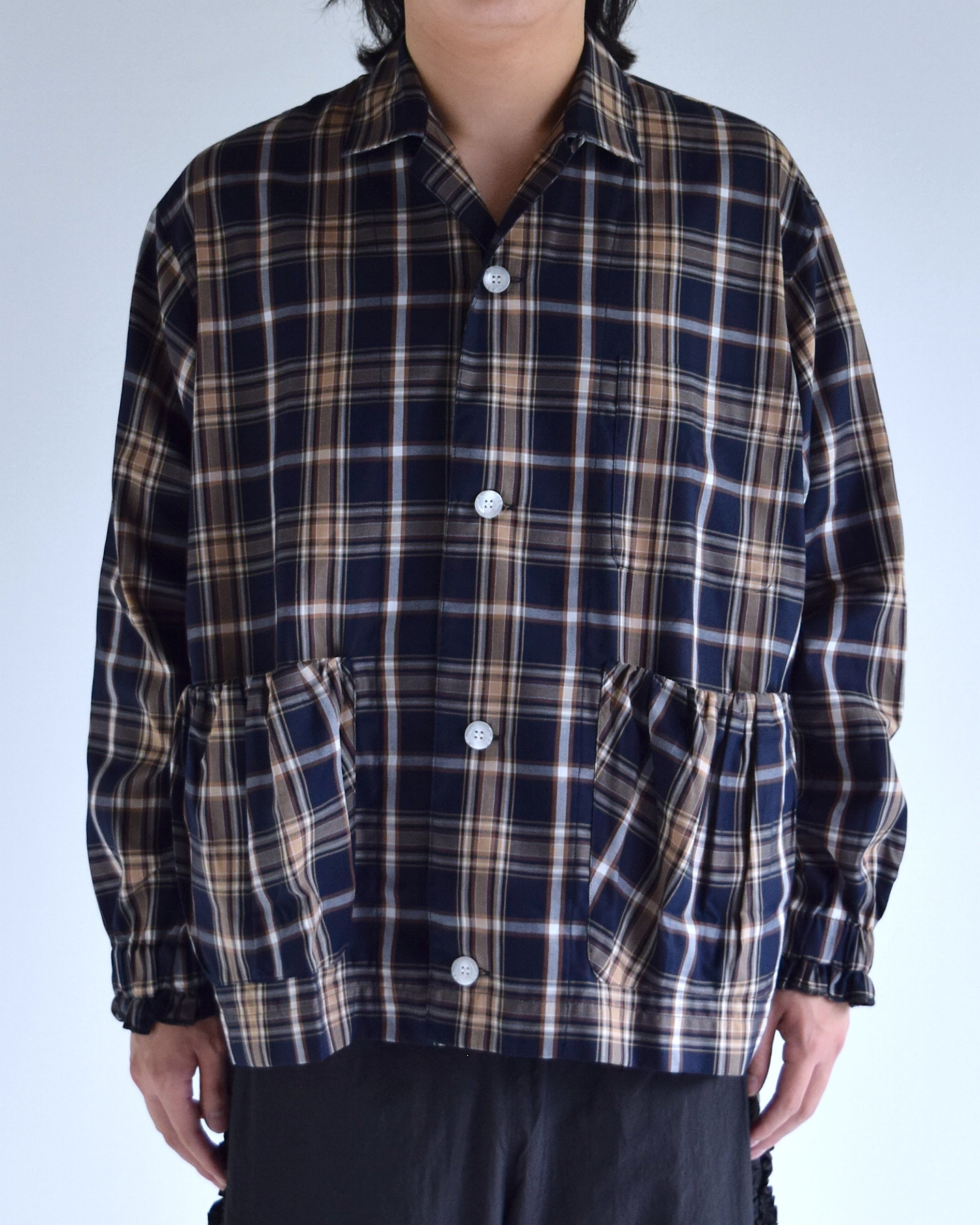 NICK GEAR / Plaid Shirt - BROWN×NAVY