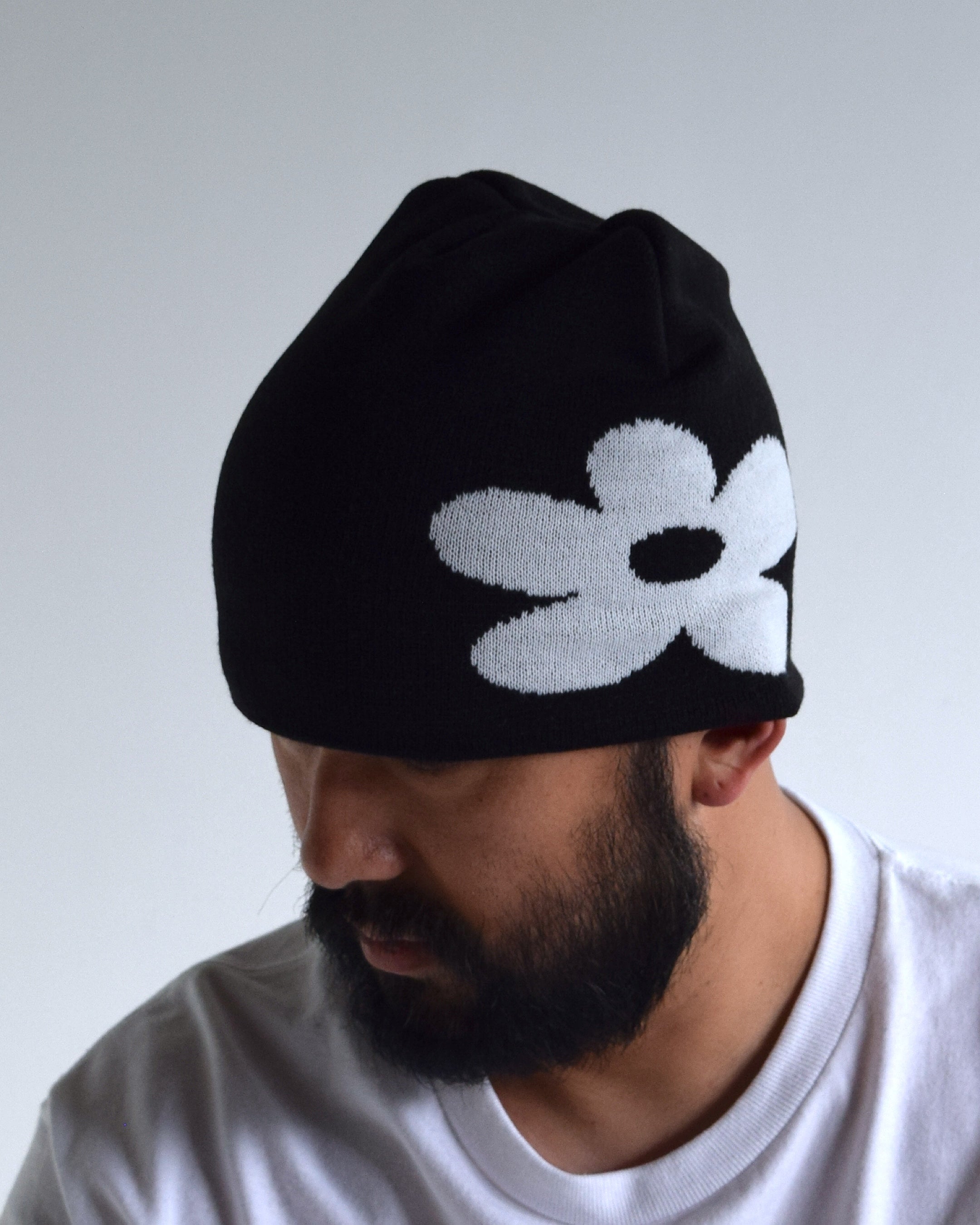 NICK GEAR / Flower logo beanie - BLACK