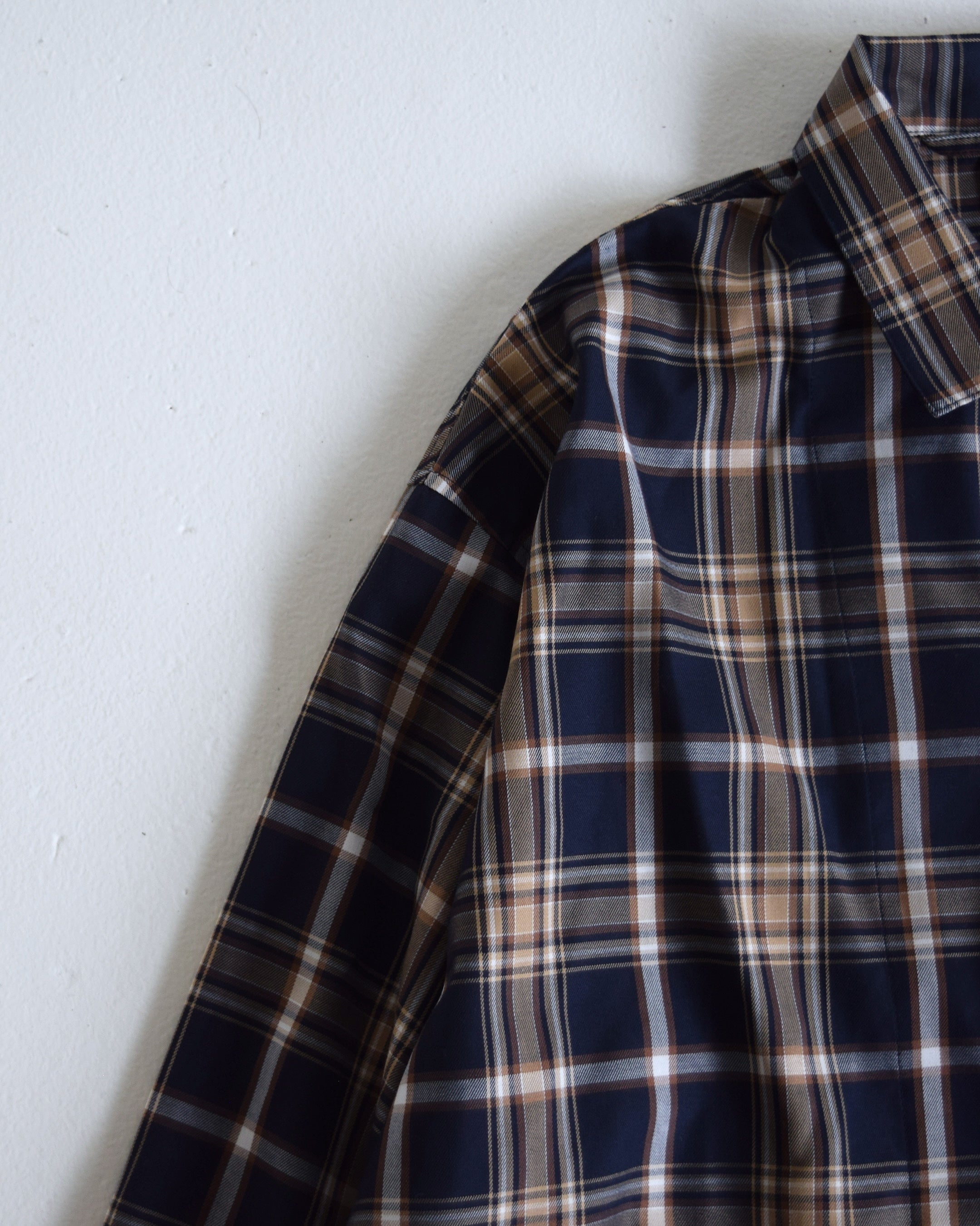 NICK GEAR / Plaid Shirt - BROWN×NAVY