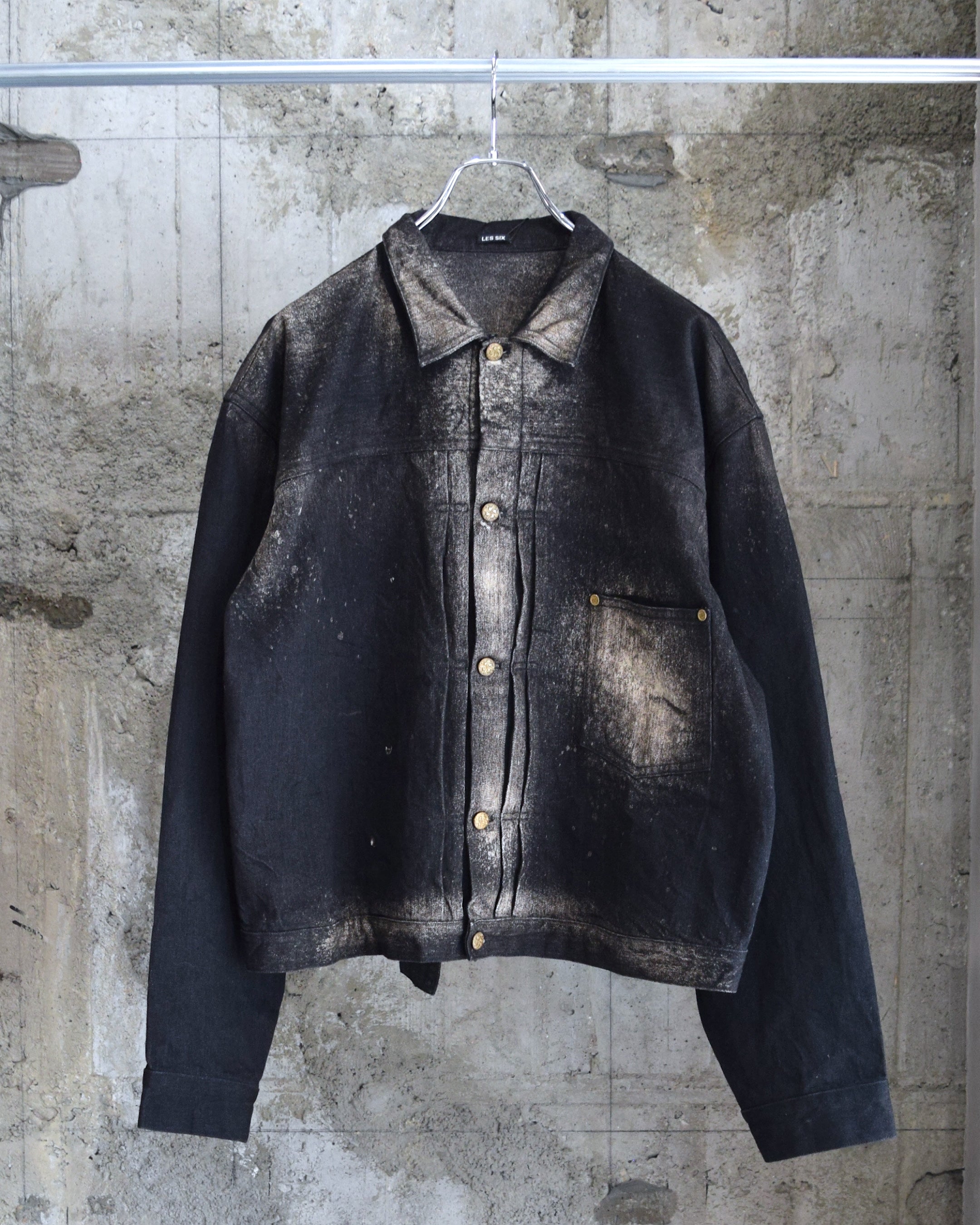 LES SIX / Patriots Denim Jacket - BLACK