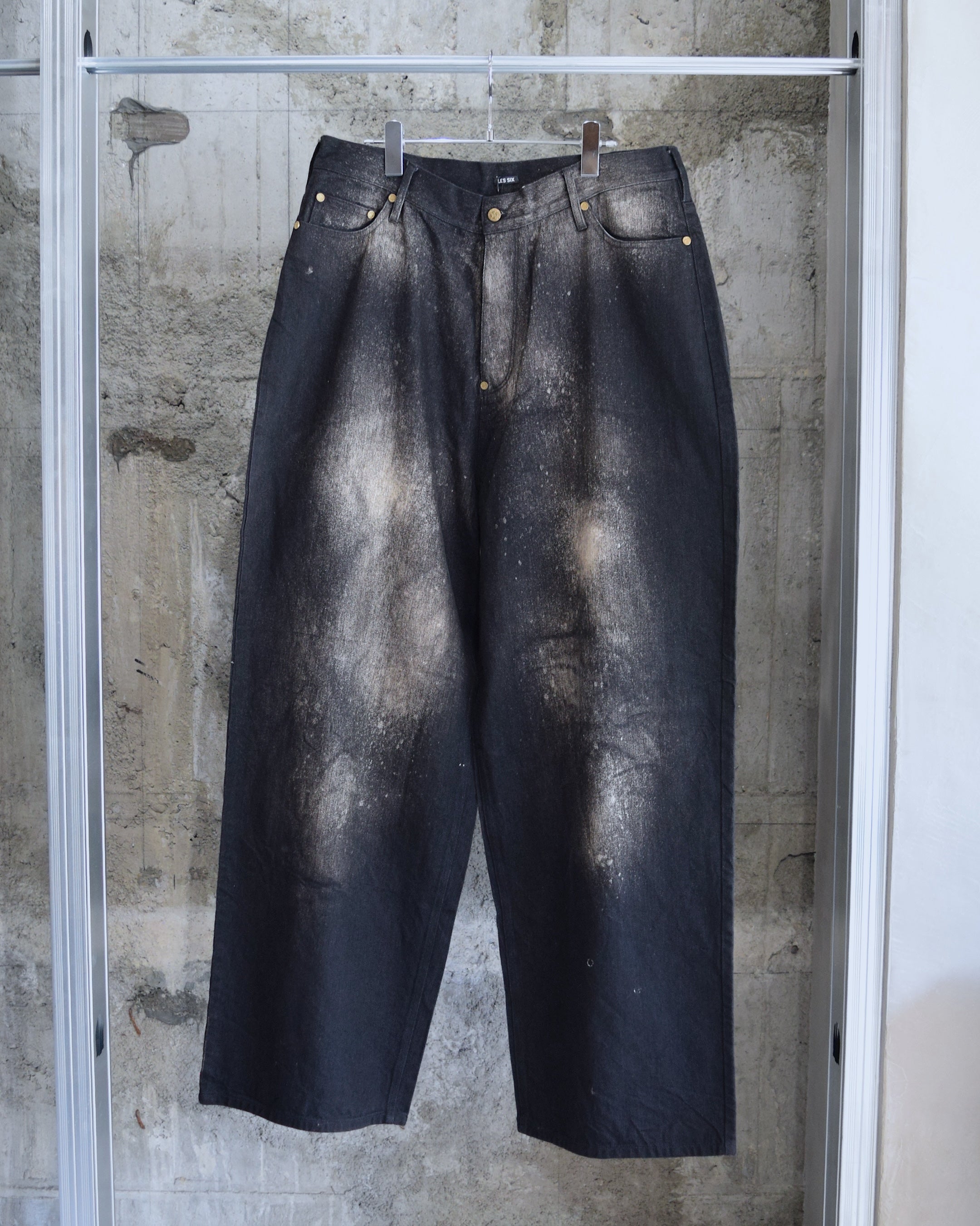 LES SIX / Patriots Denim Pants - BLACK
